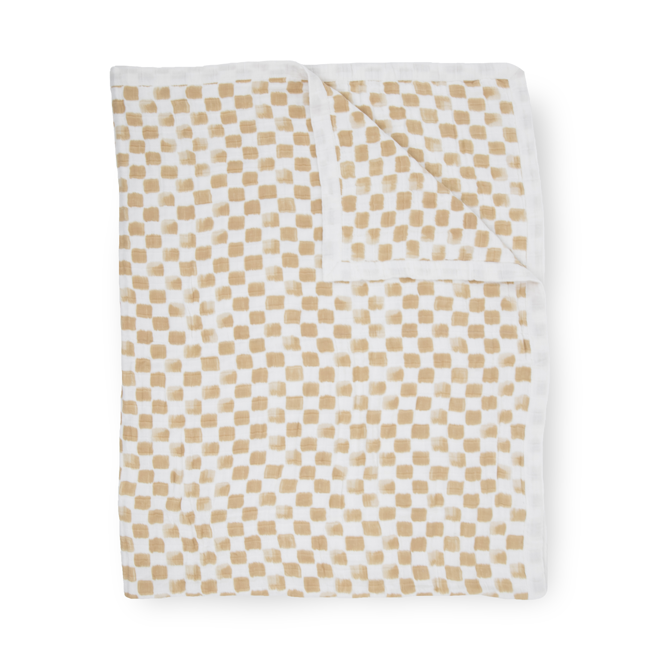 Cotton Muslin Quilted Throw - Adobe Checker