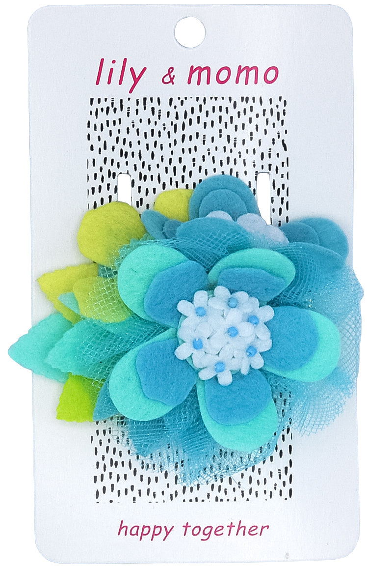 Ocean Flowers Hair Clip- Blue