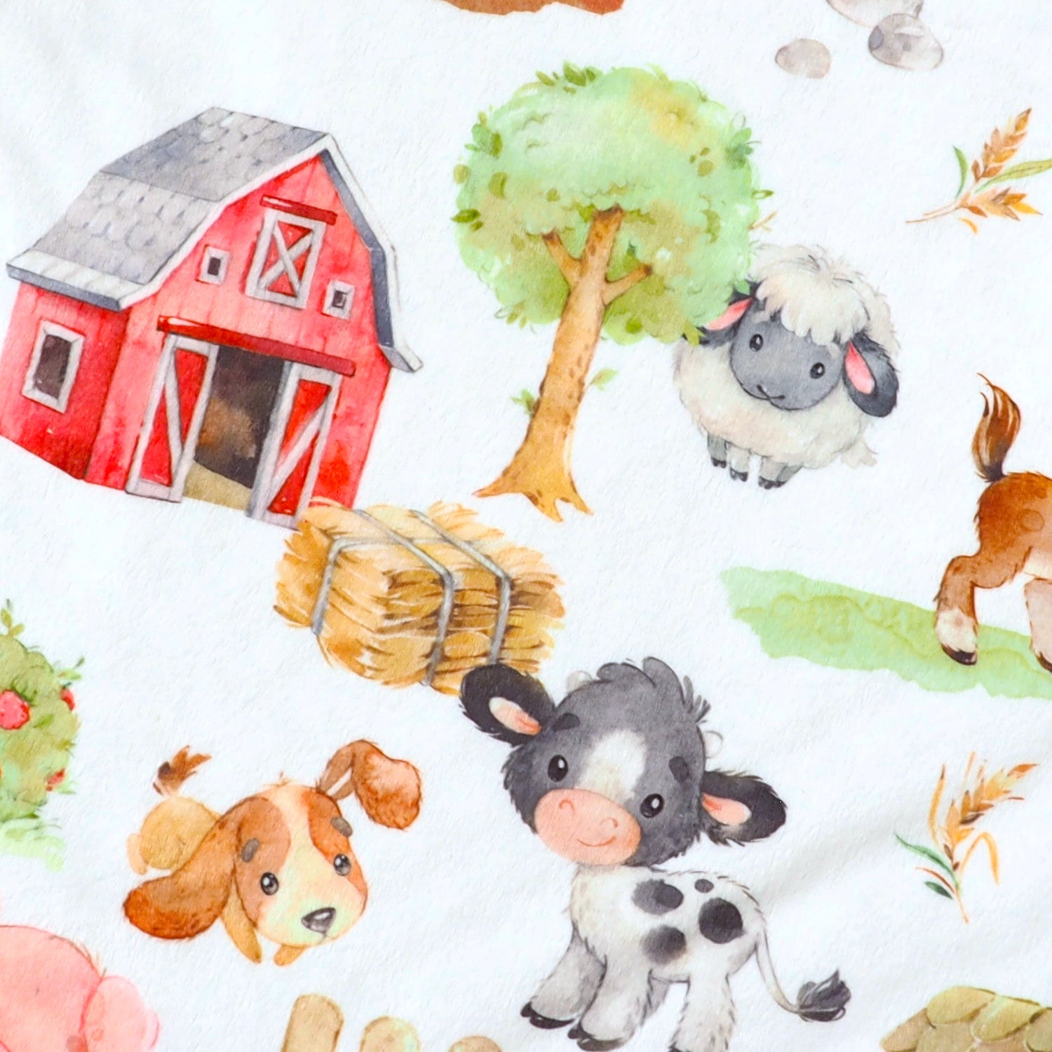Farm Animals Minky Baby Blanket