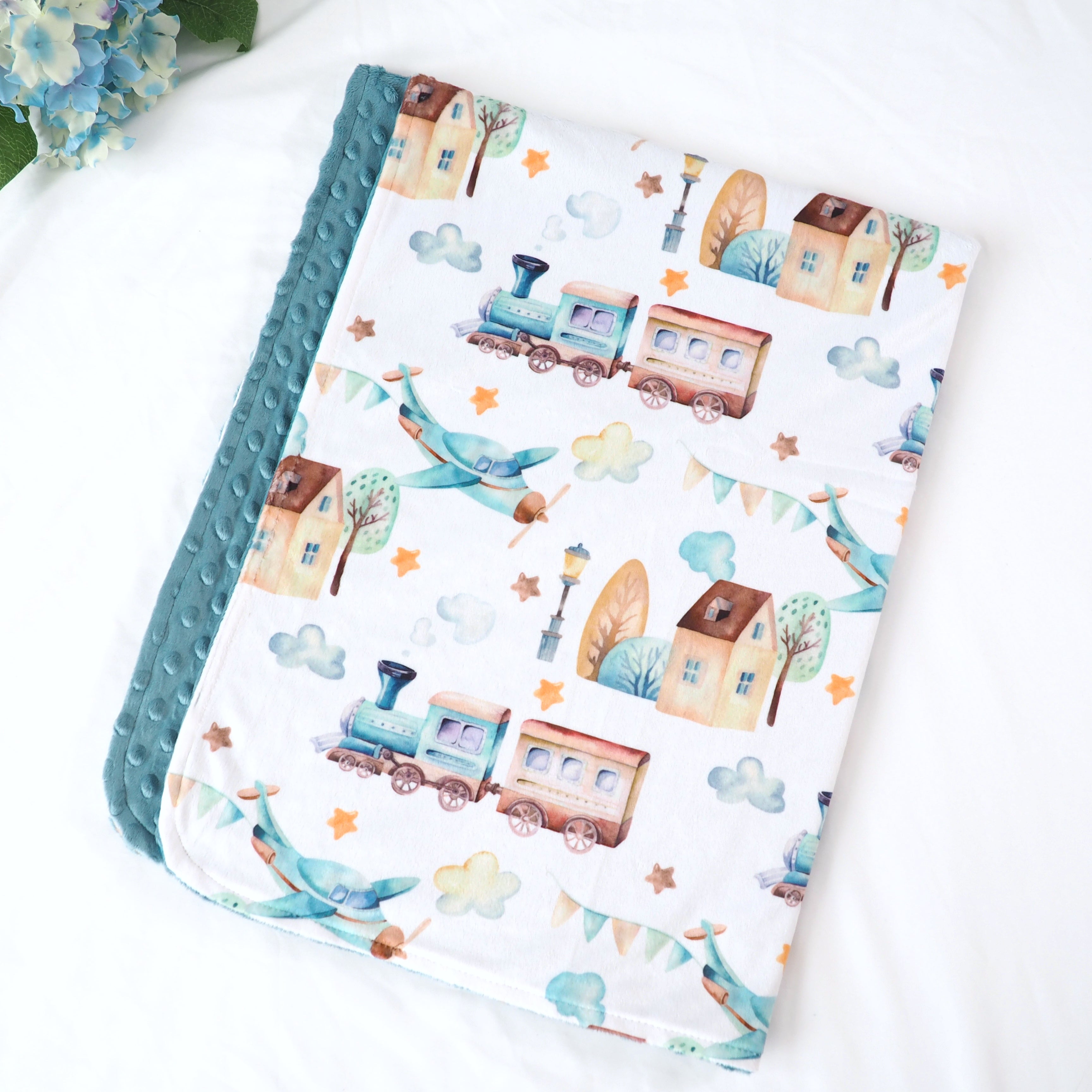 Planes, Trains, Automobiles Minky Baby Blanket