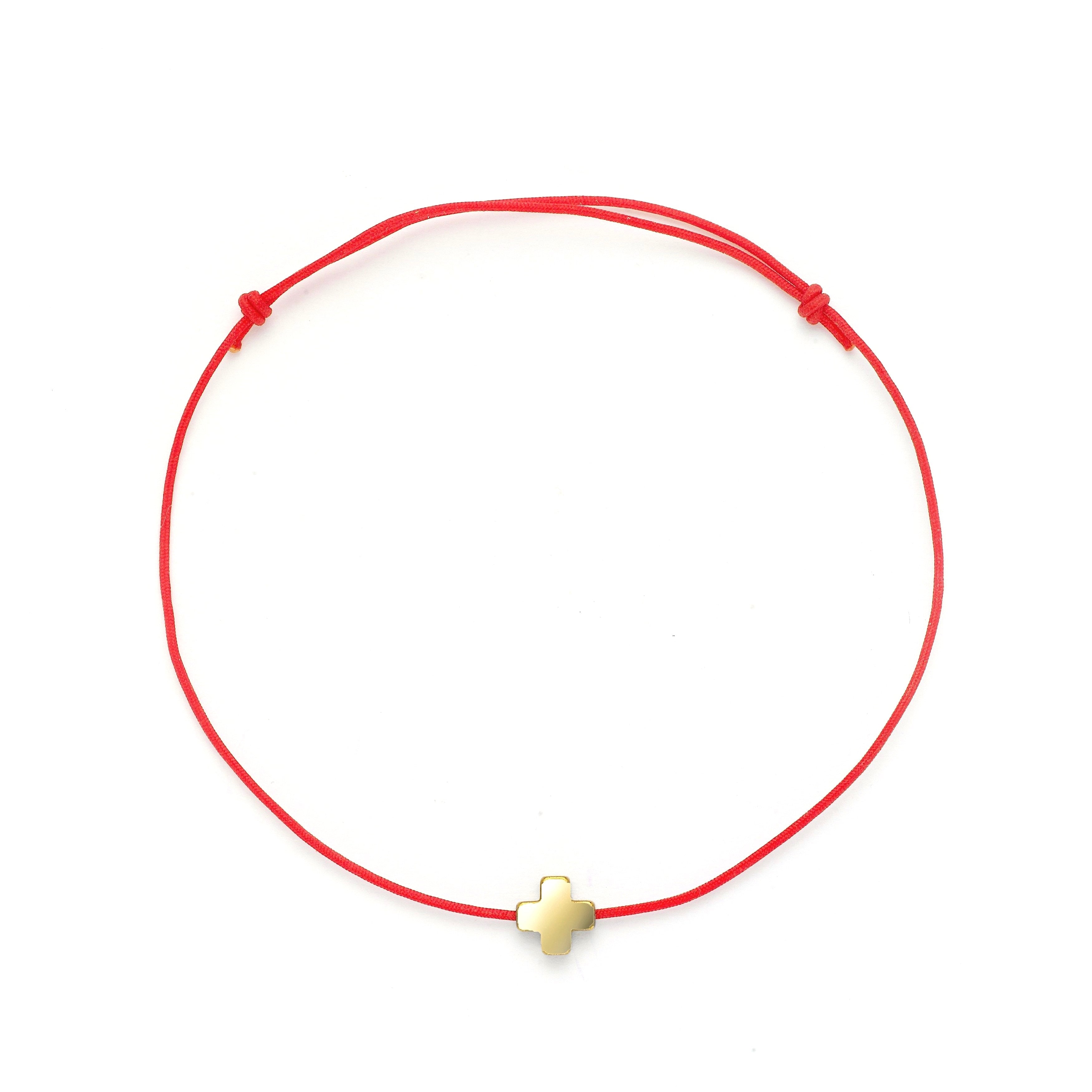 Gold Cross Hematite Charm Bracelet