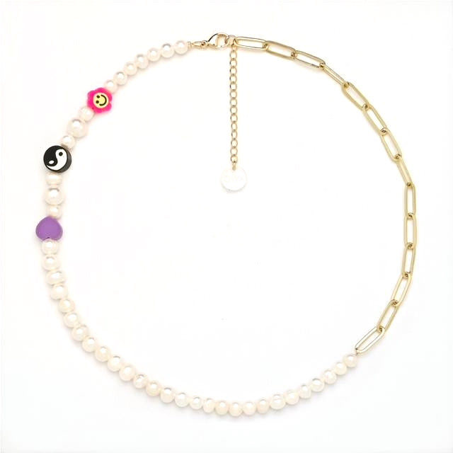 Naomi Pearl & Chain Necklace