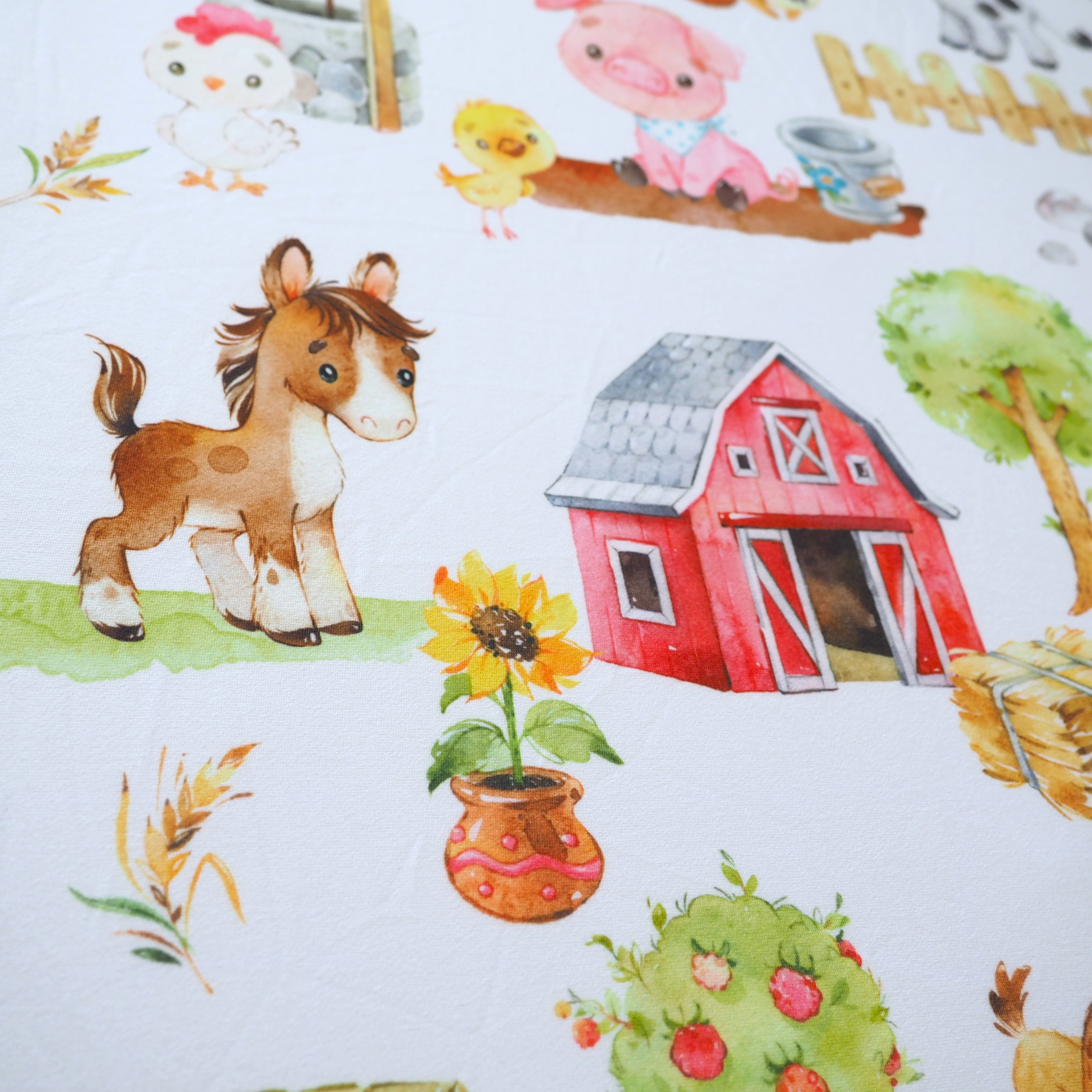 Farm Animals Fitted Crib Sheet