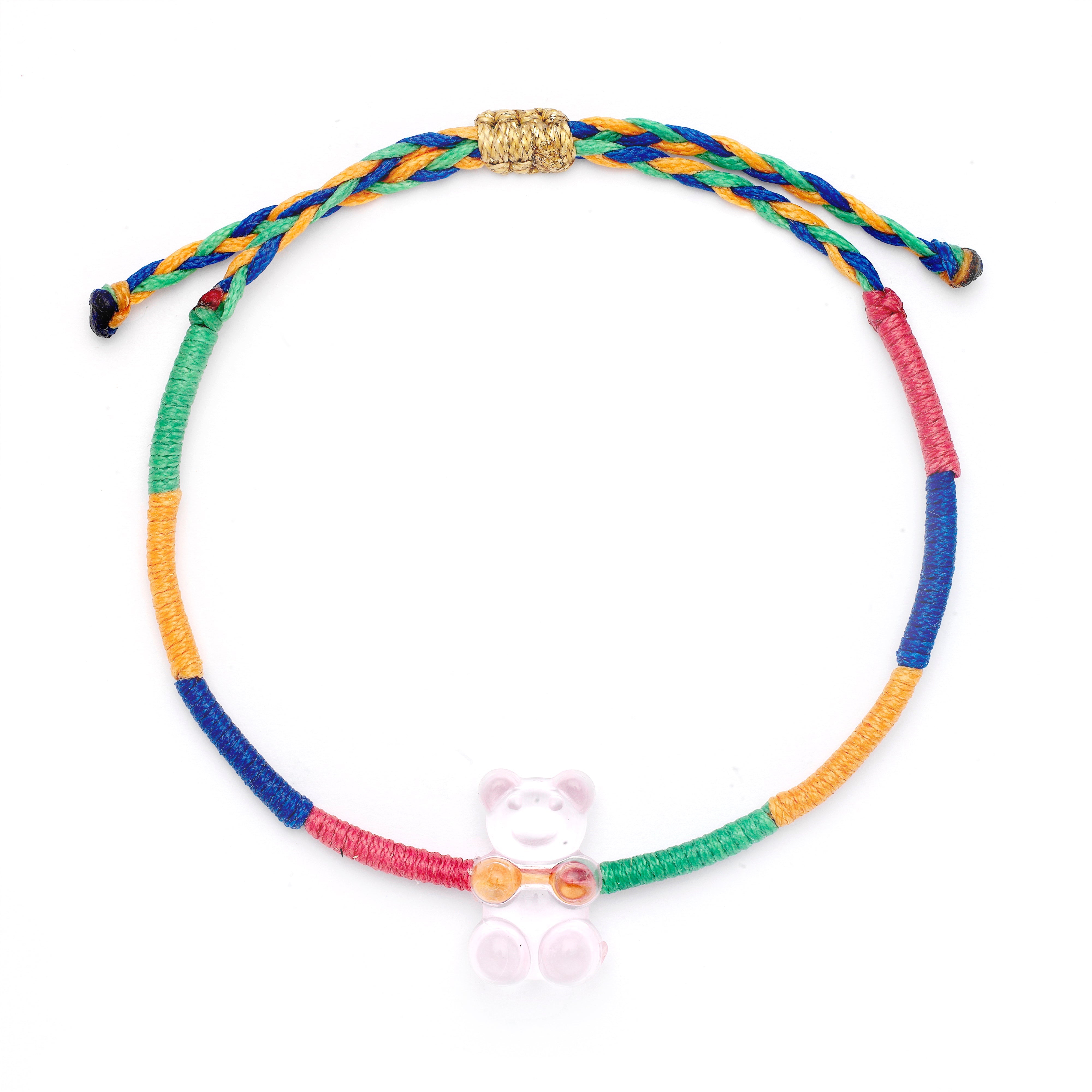 Kids Pink Gummy Bear Rainbow Bracelet