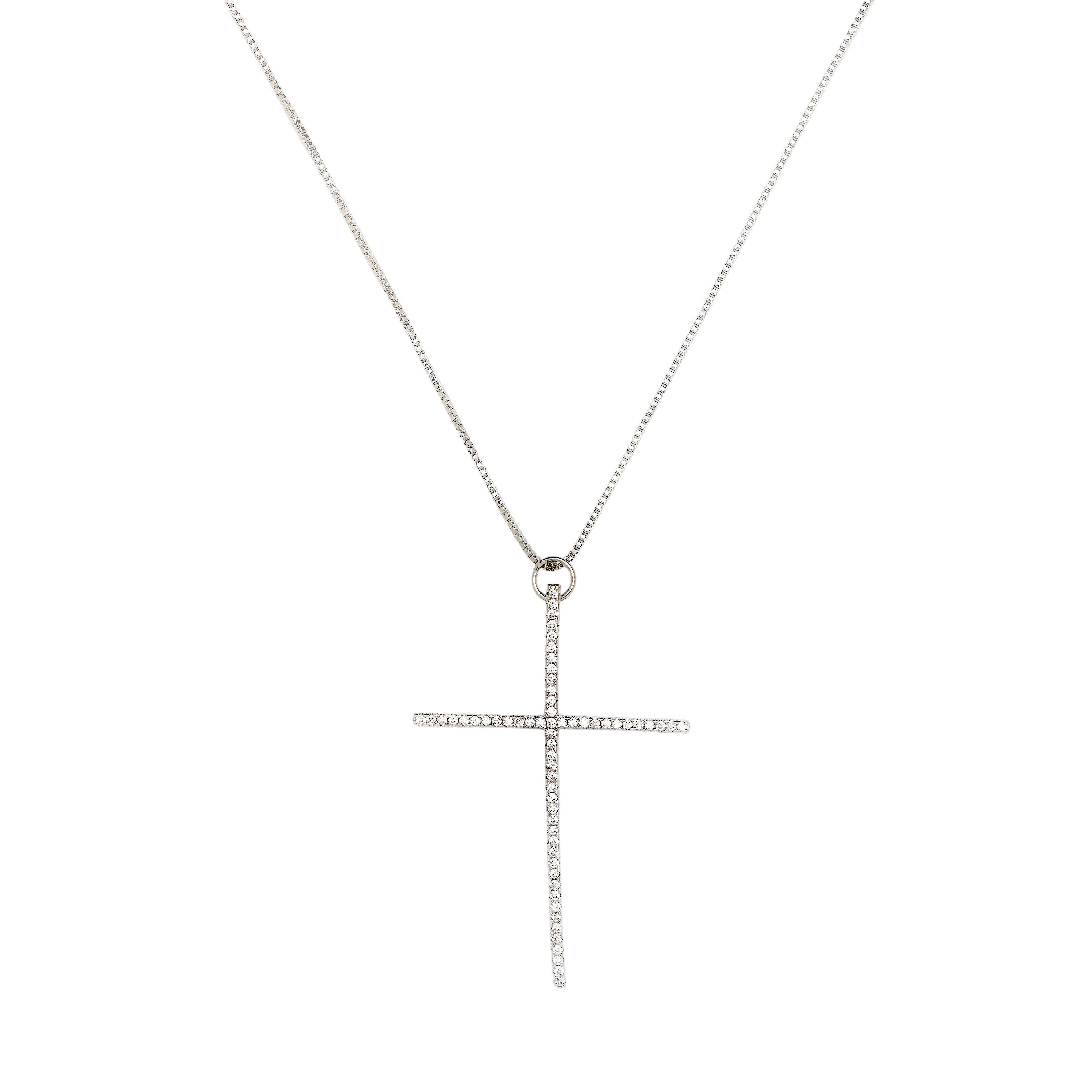 Big Silver Faith Necklace