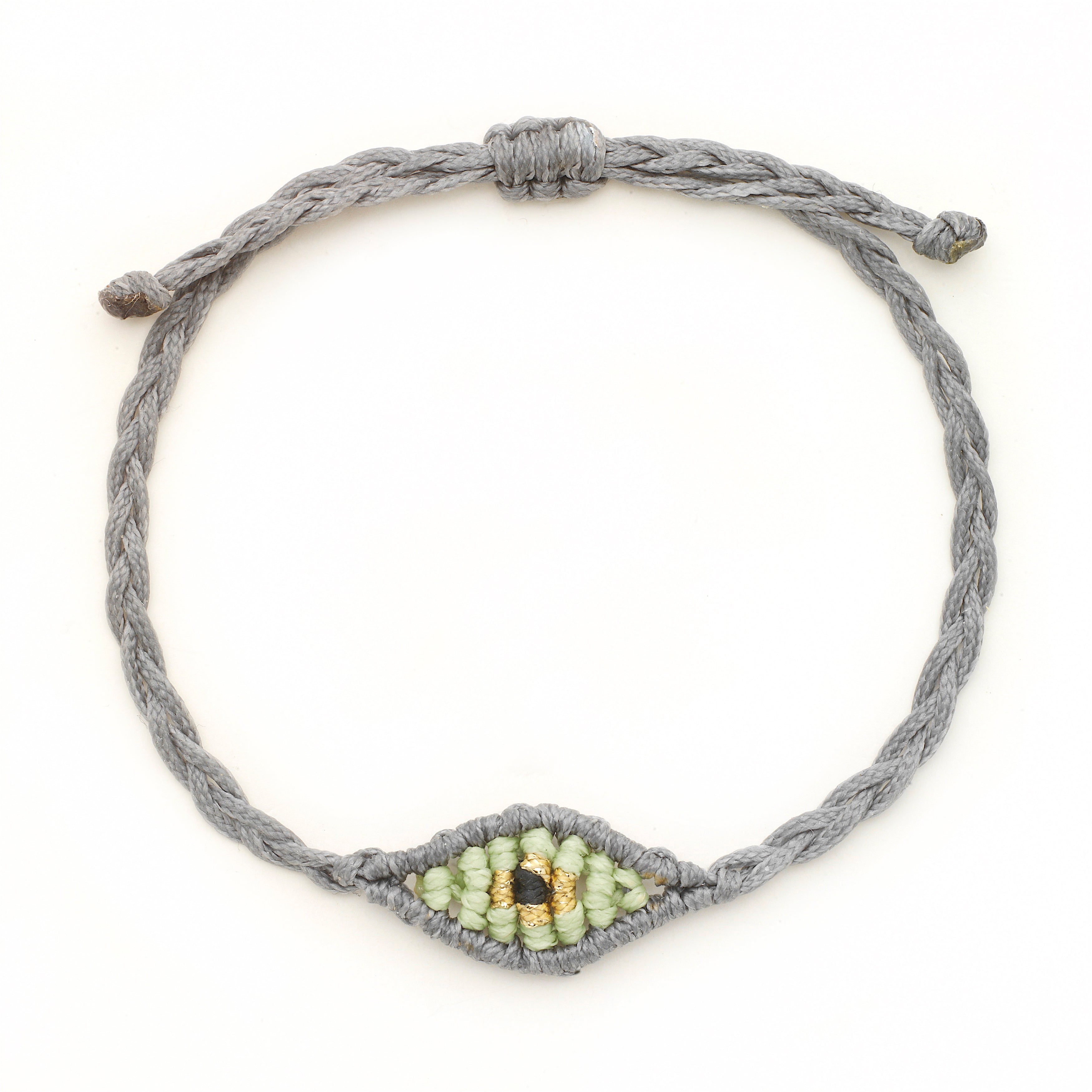 Small Gray Evil Eye Bracelet