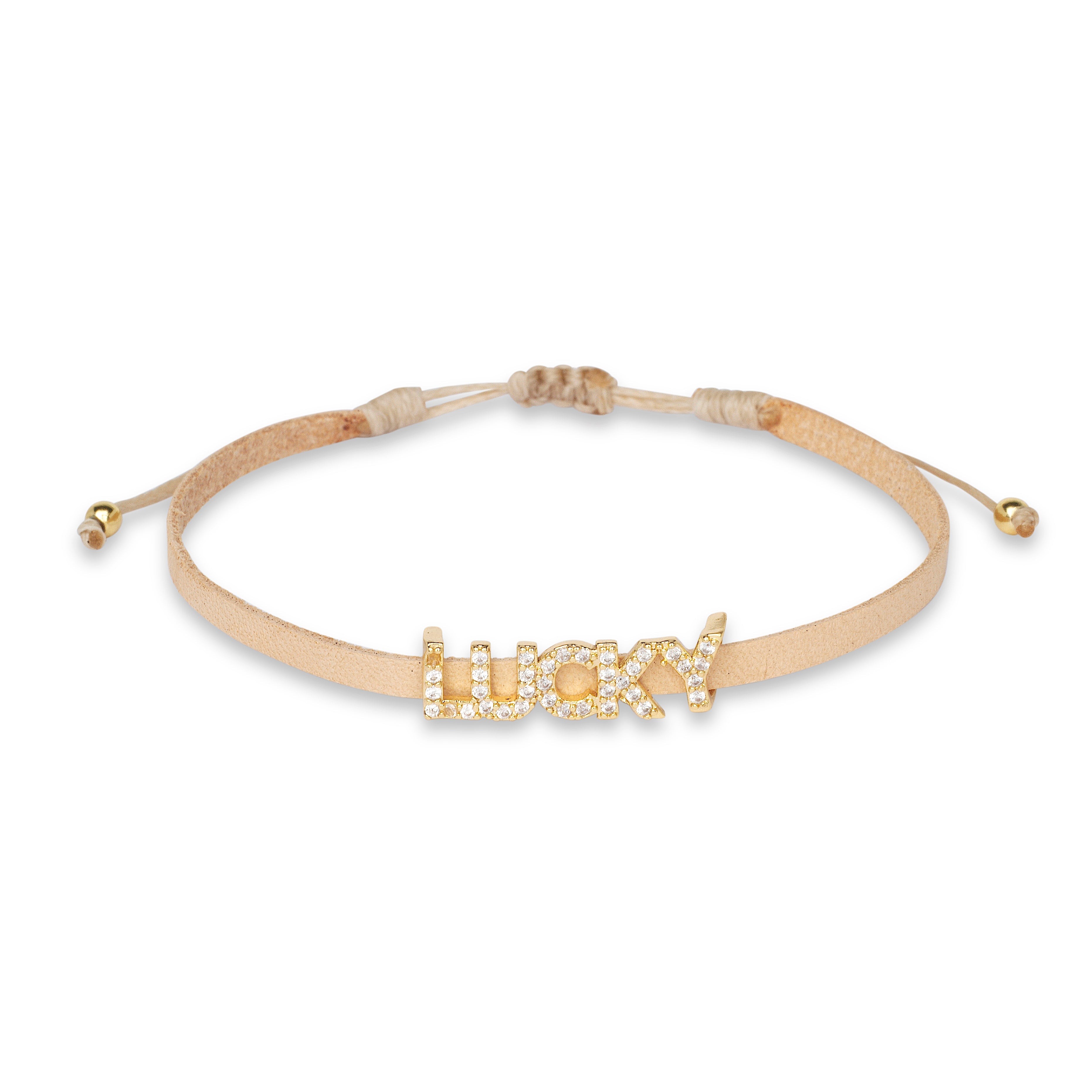Lucky Tan Leather Bracelet