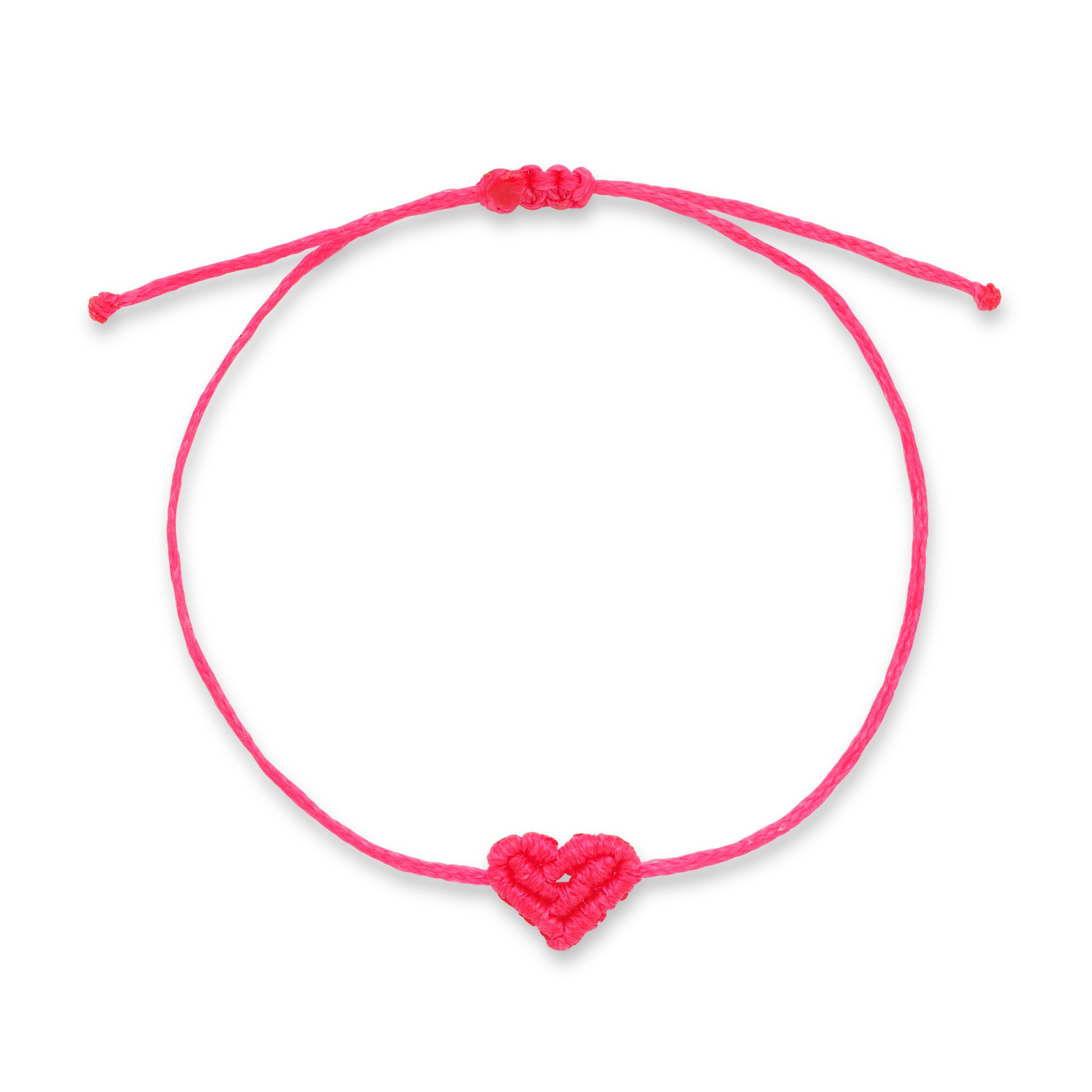Kids Mini Neon Pink Heart Bracelet