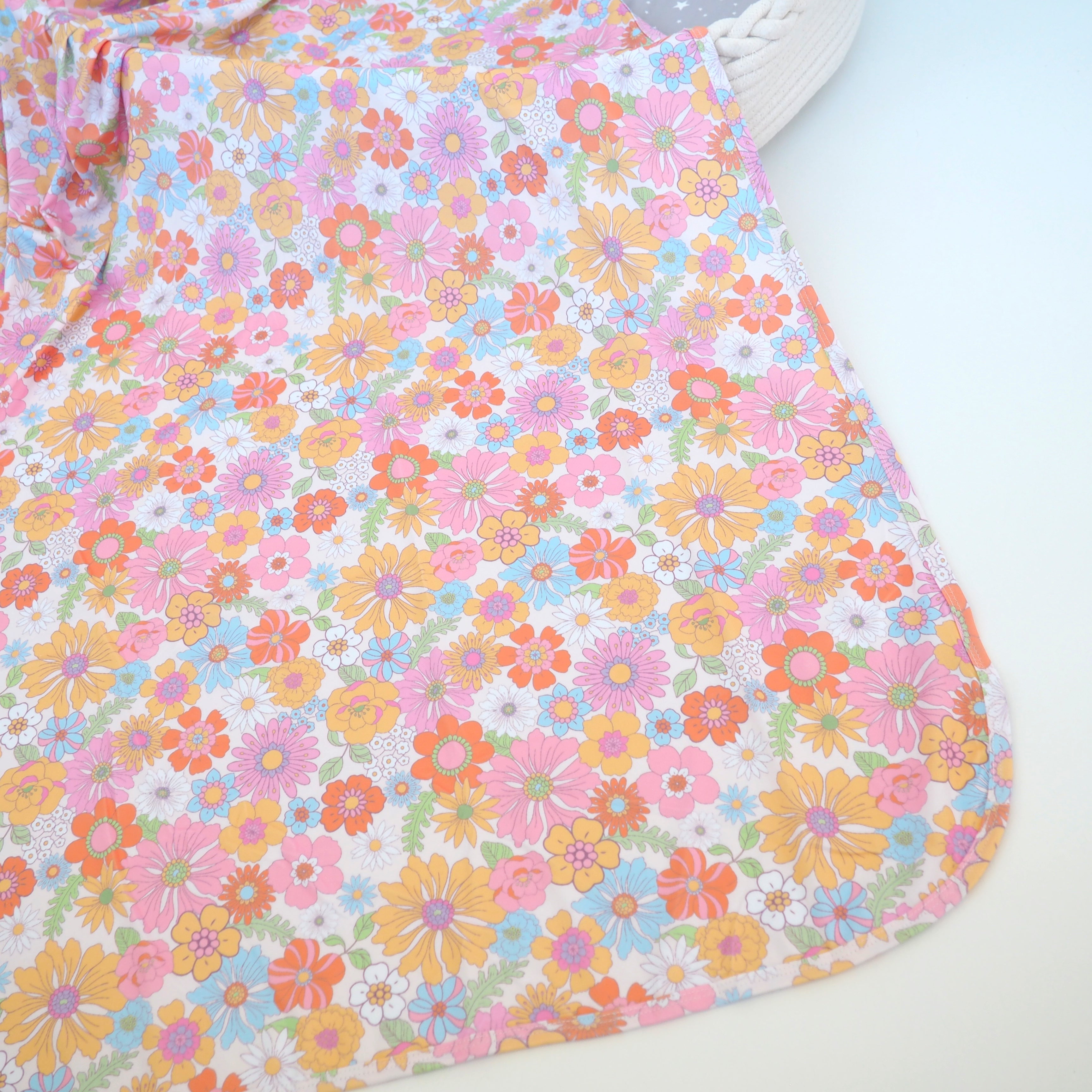 Buttery Soft And Stretchy Swaddle Blanket - Retro Floral