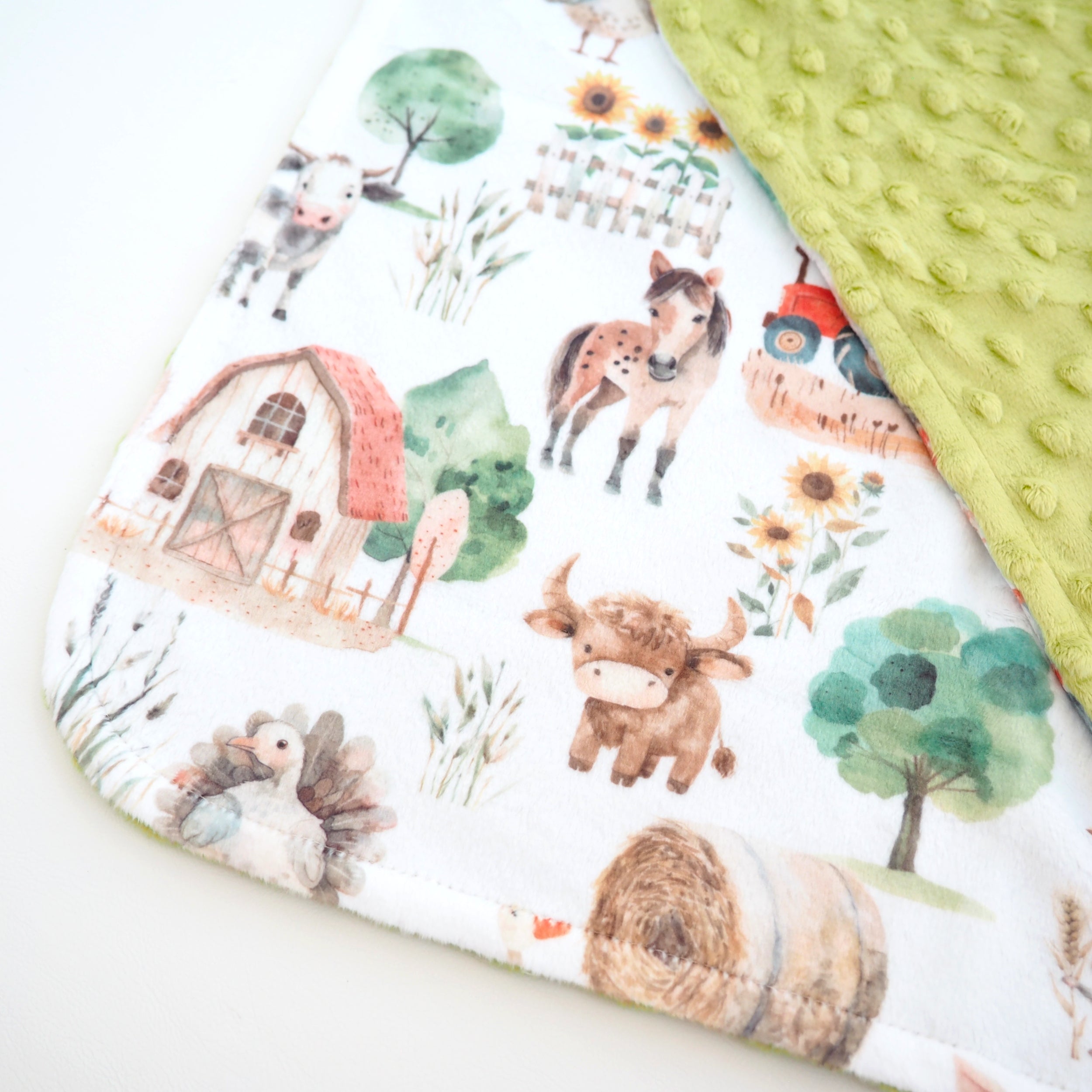 Mini Minky Blanket Farm Life