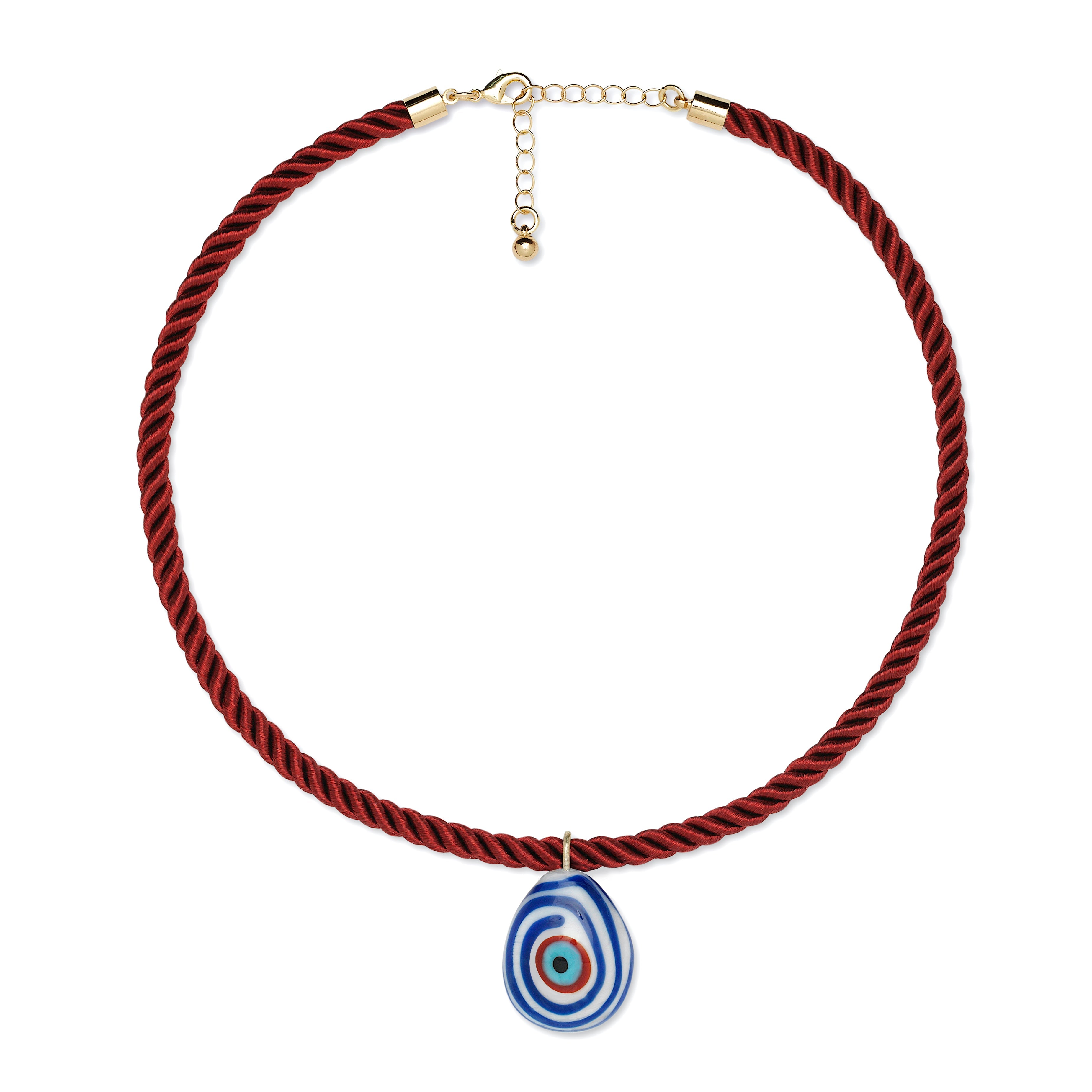 White Teardrop Pendant Evil Eye Necklace