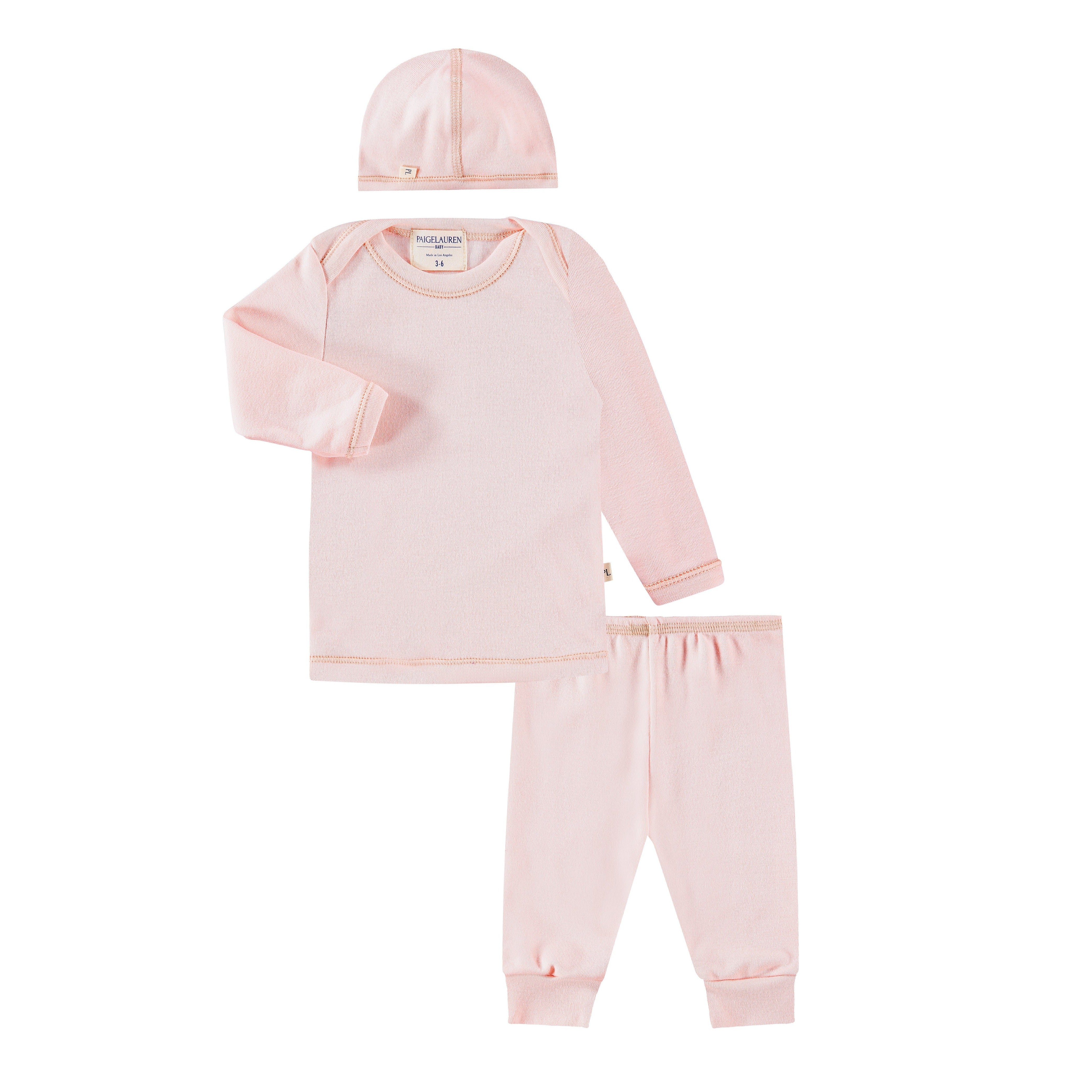 Rib Beanie, Lap Tee And Legging Set