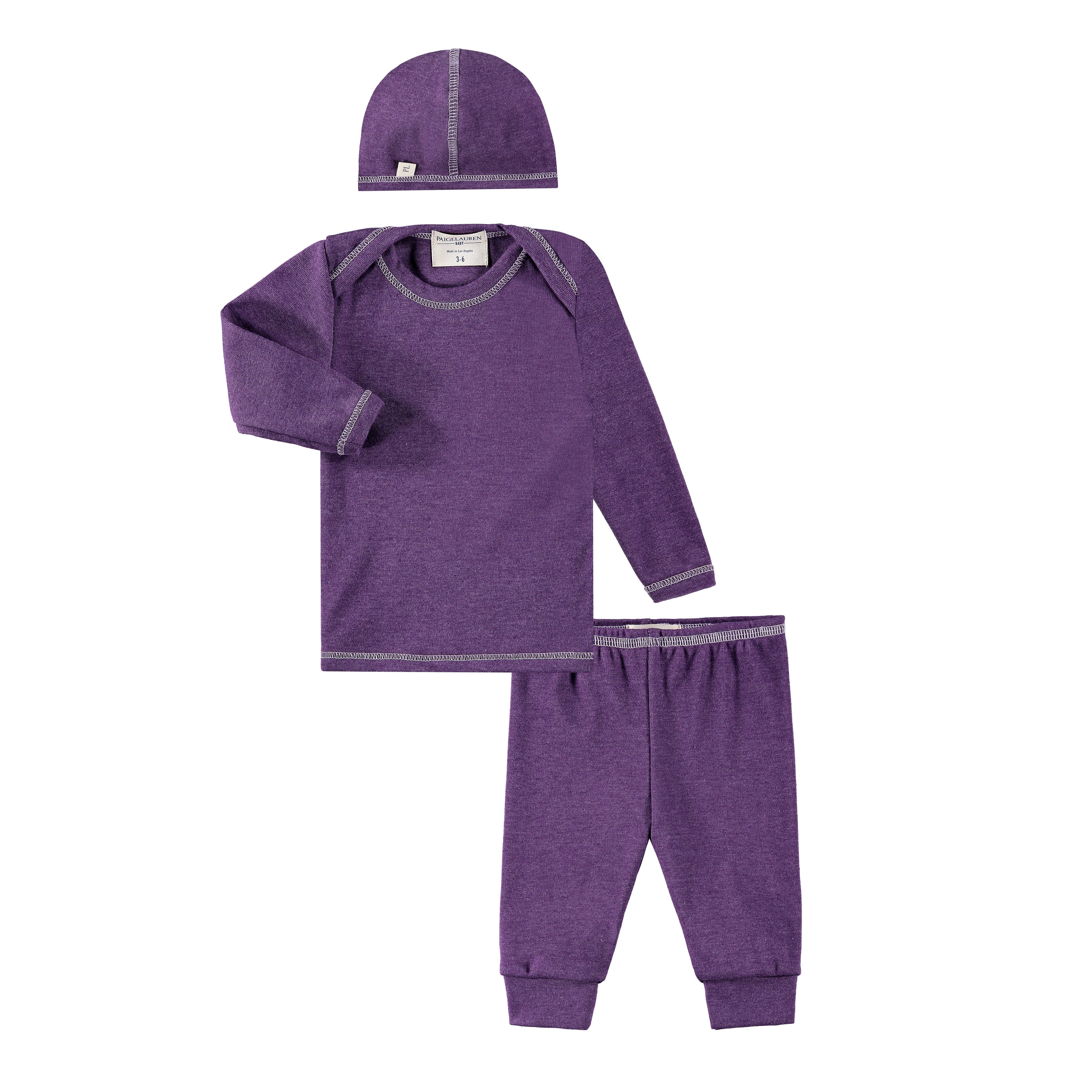 Rib Beanie, Lap Tee And Legging Set