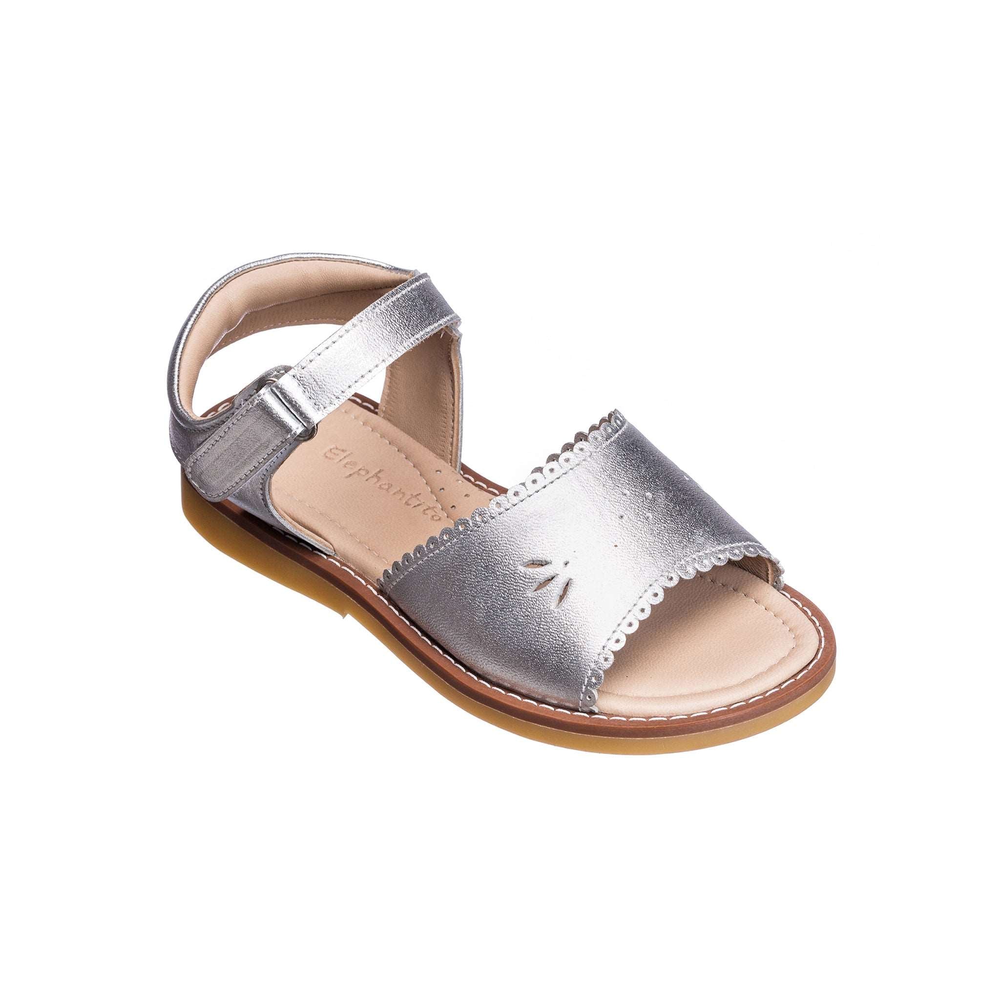 Classic Sandal With Scallop Toddler Silver