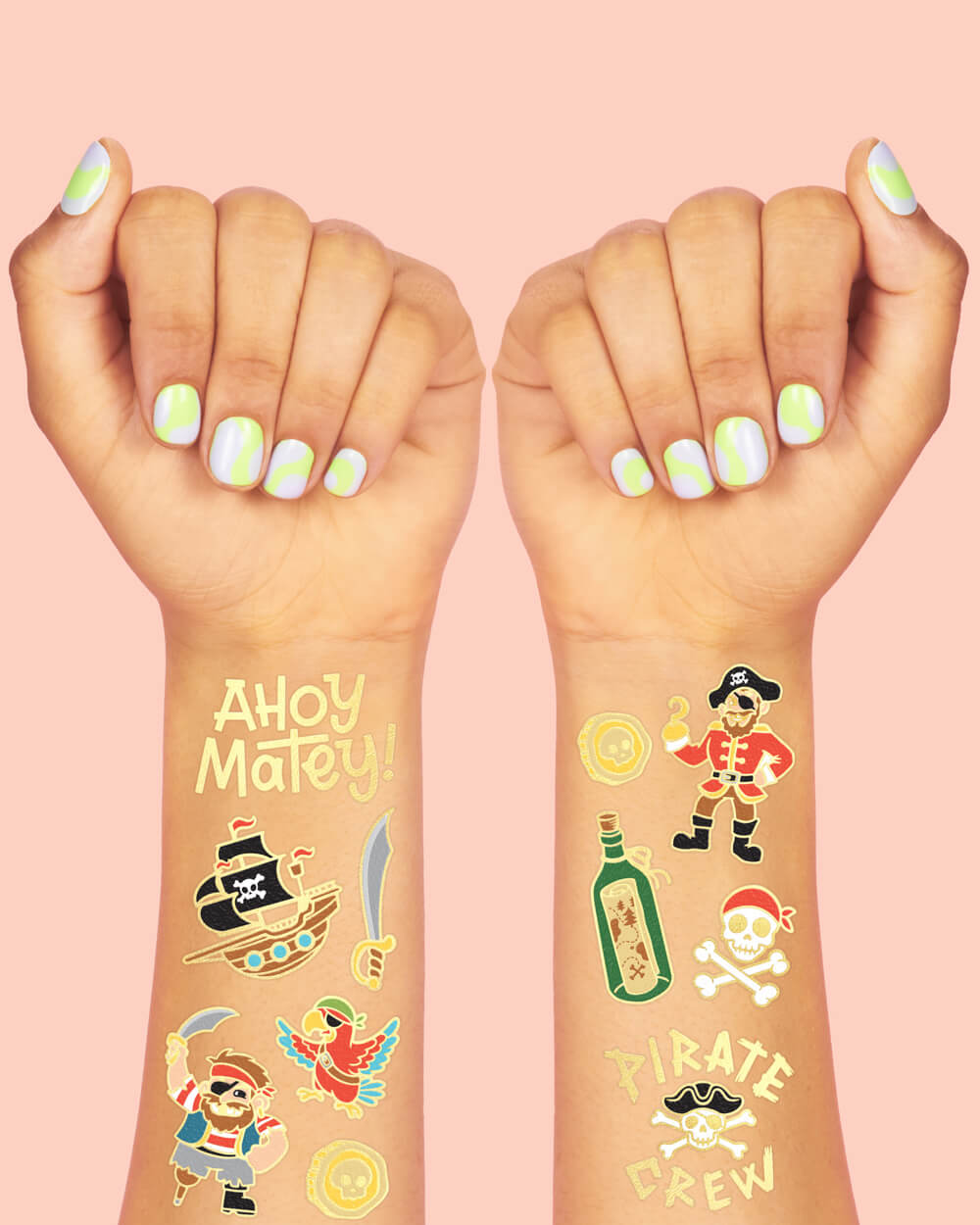 Ahoy Matey! Tats - 44 Foil Temporary Tattoos