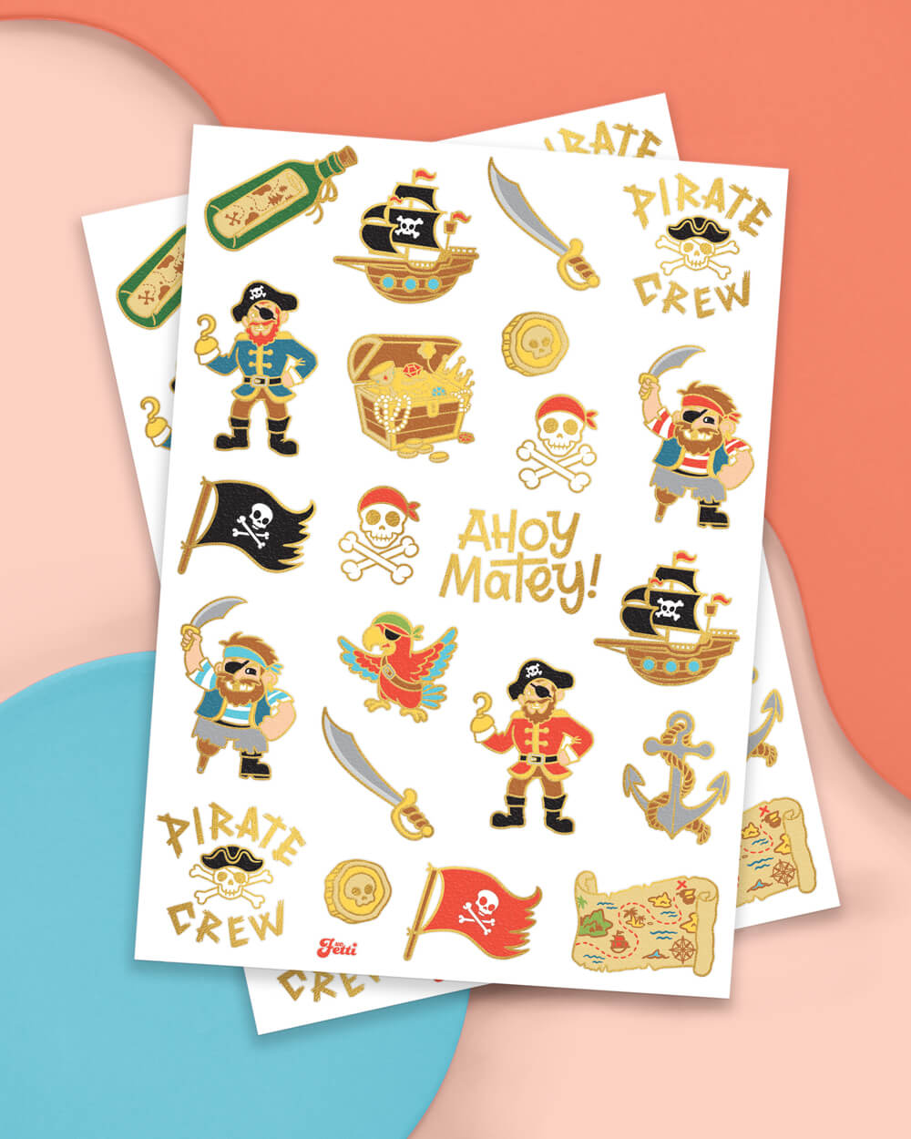 Ahoy Matey! Tats - 44 Foil Temporary Tattoos