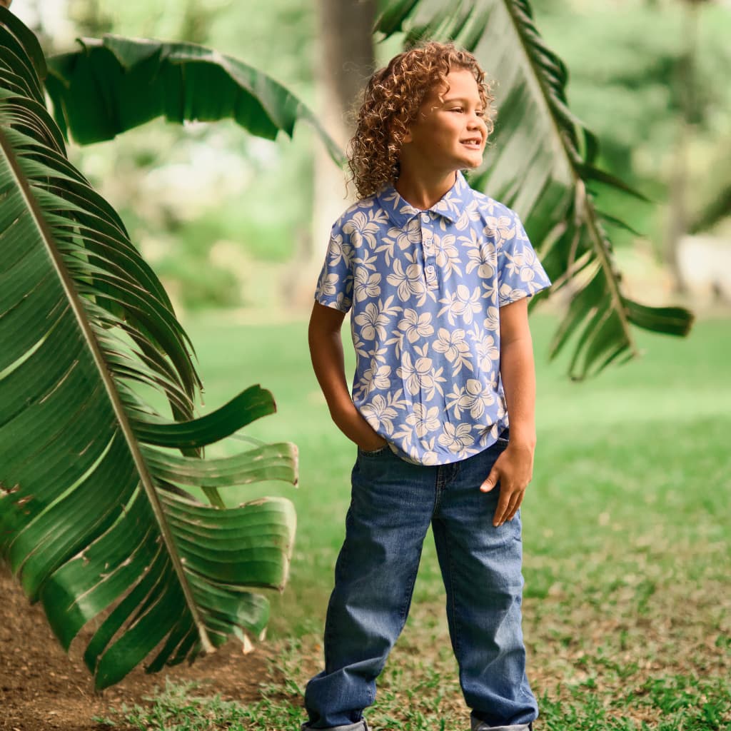 Plumeria Dreams Bamboo Polo Shirt