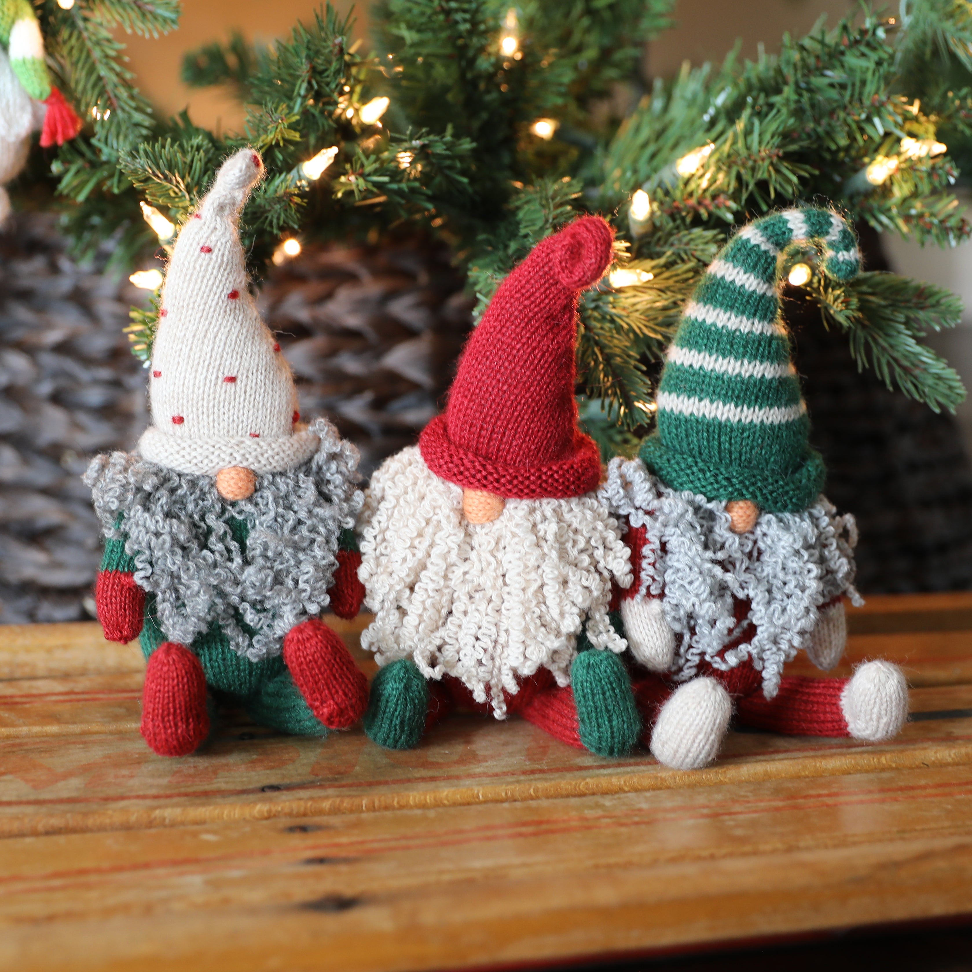 Sitting Gnomes 8"- Set Of 3