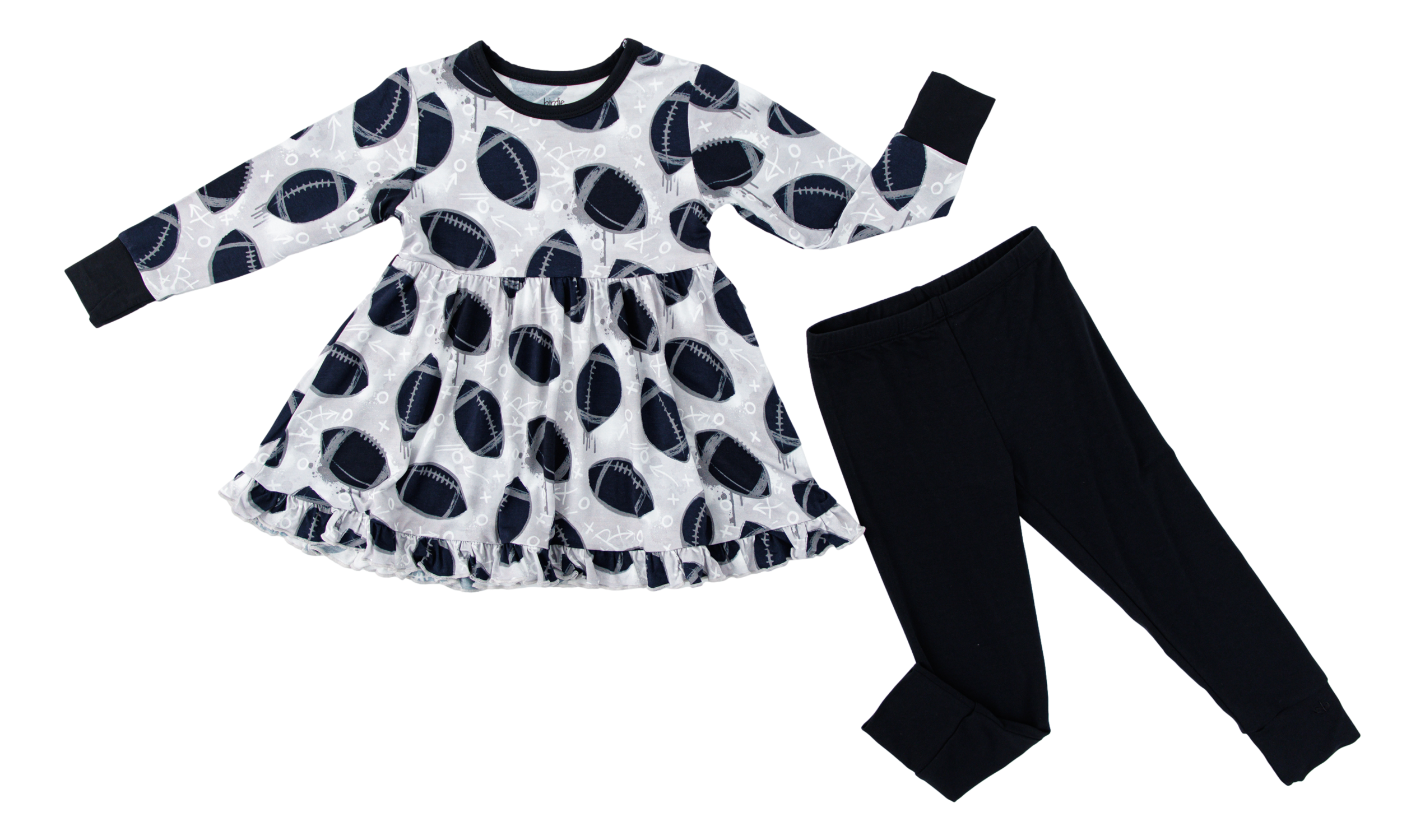 Graffiti Football Peplum Set : Silver And Black