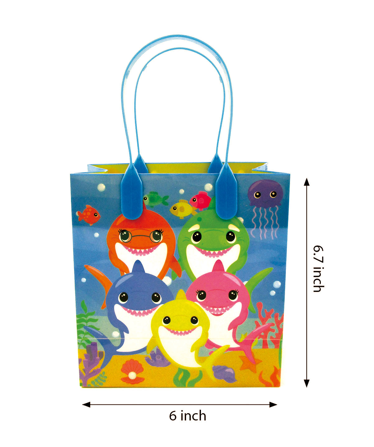 Shark Family Themed Party Favor Bags Treat Bags - Set Of 6 Or 12