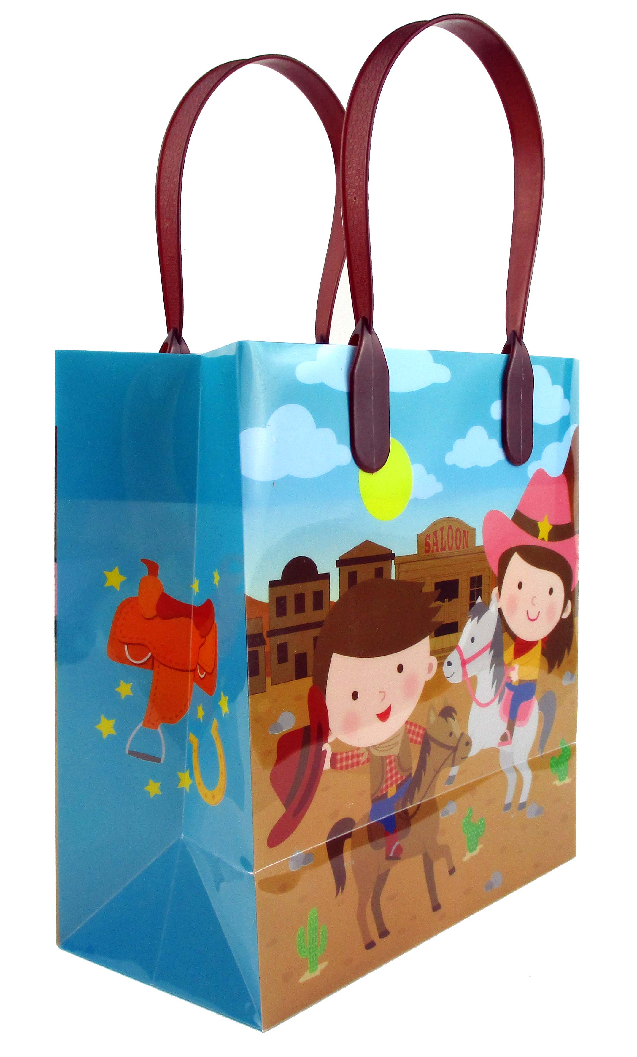 Western Cowboy Cowgirl Themed Party Favor Bags Treat Bags - Set Of 6 Or 12