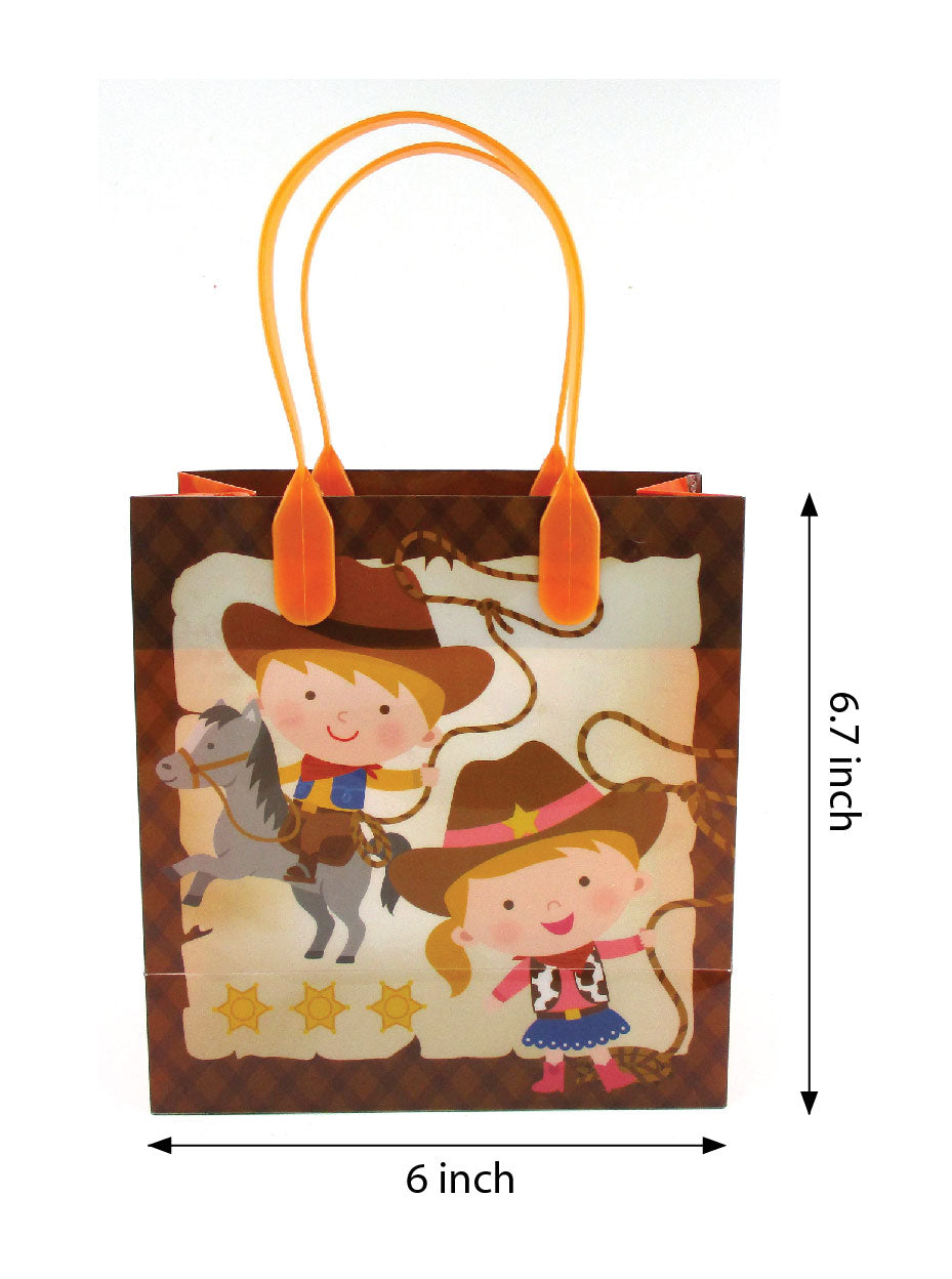Western Cowboy Cowgirl Themed Party Favor Bags Treat Bags - Set Of 6 Or 12