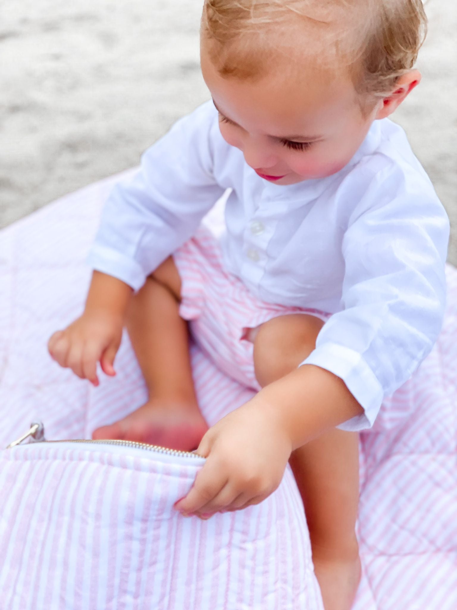 Linen Pouch | Palm Beach Pink Stripe Linen