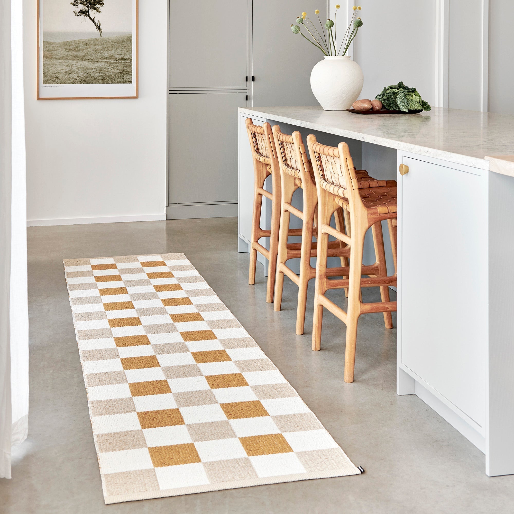 Rug Pix Beige/vanilla/ochre 2.25 X 8 Ft