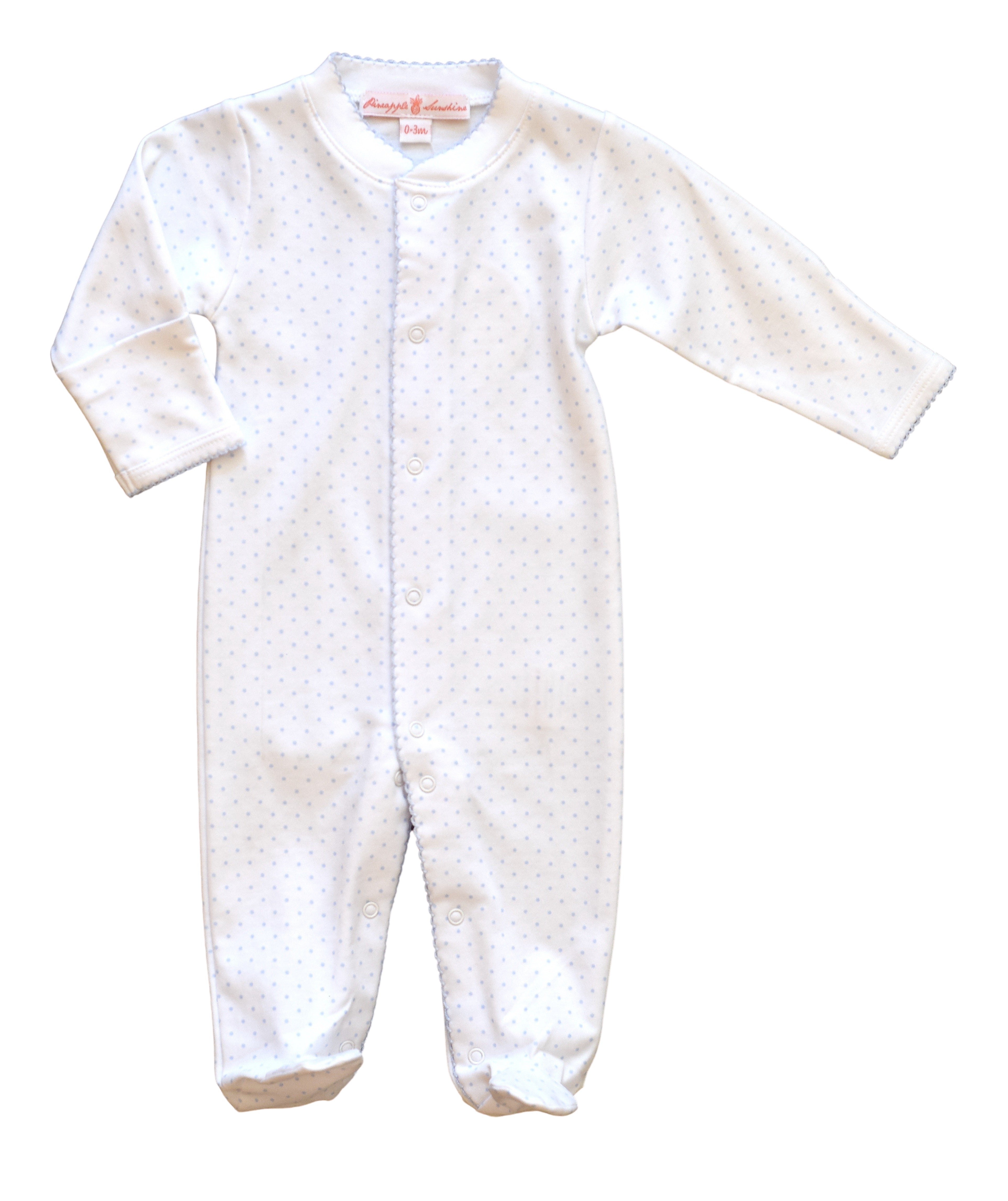 Light Blue Polka Dot Footie