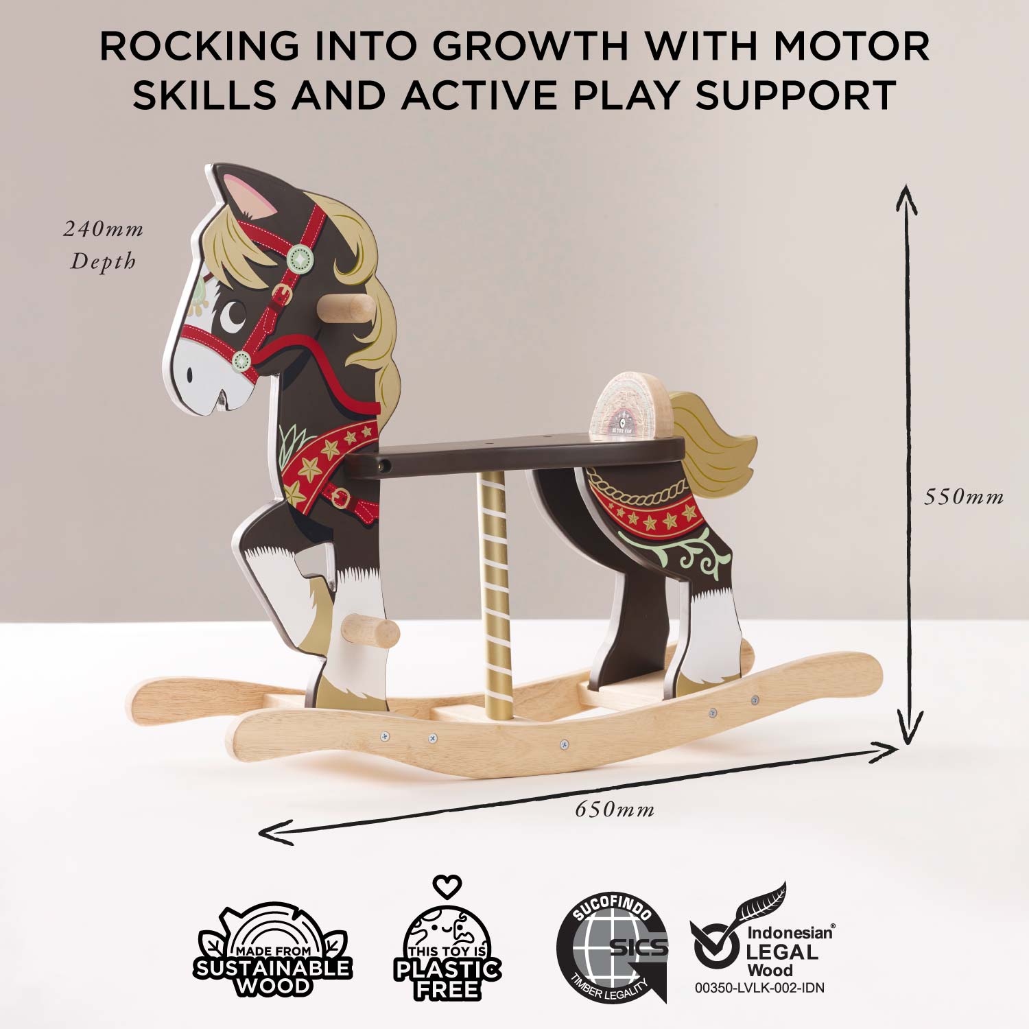 Classic Wooden Rocking Horse