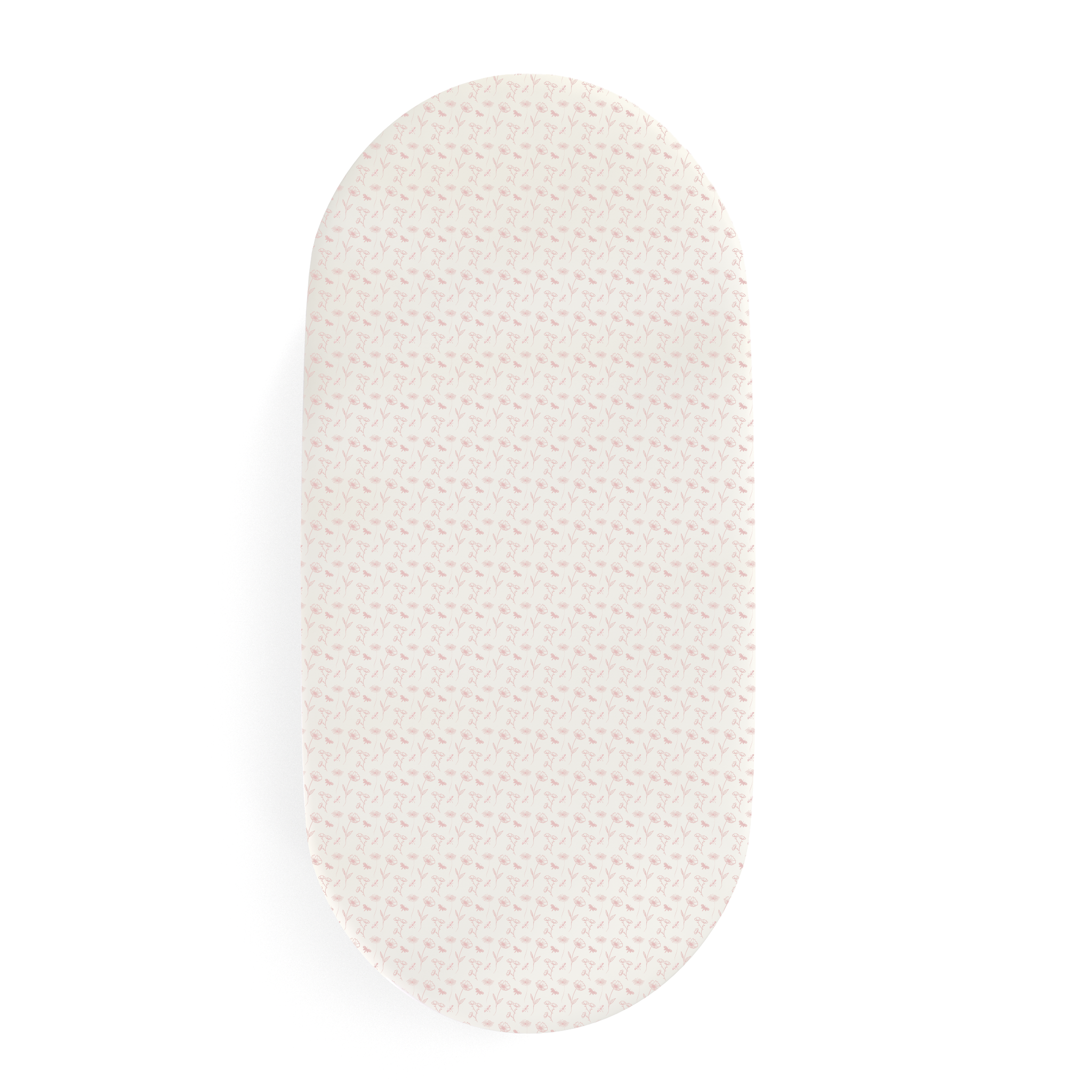 Bassinet Sheet / Changing Pad Cover - Hand Drawn Flowers