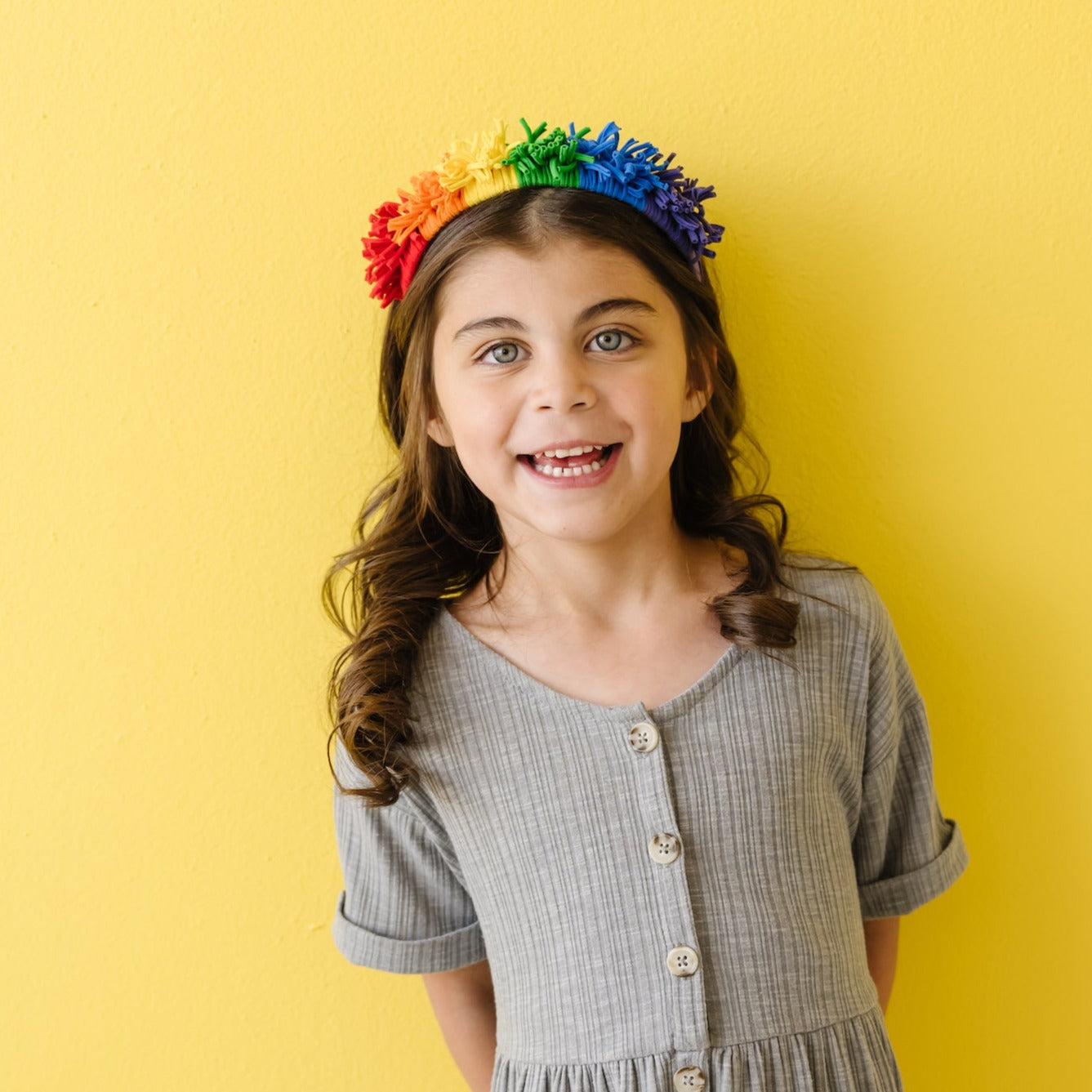 Fringe Hard Headband: Primary Rainbow