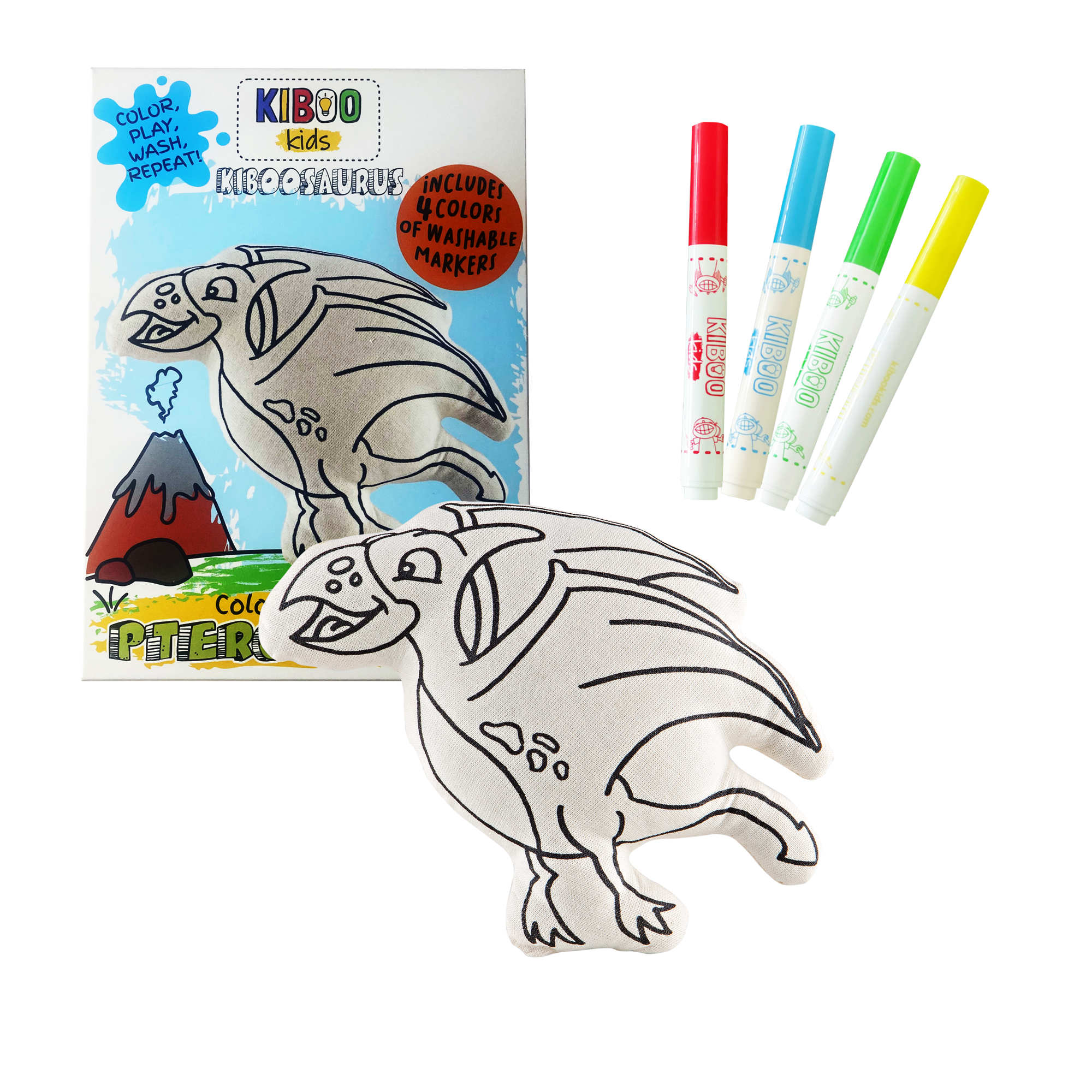 Jurassic Series: Kiboosaurs Pterodactyl For Coloring And Creative Play