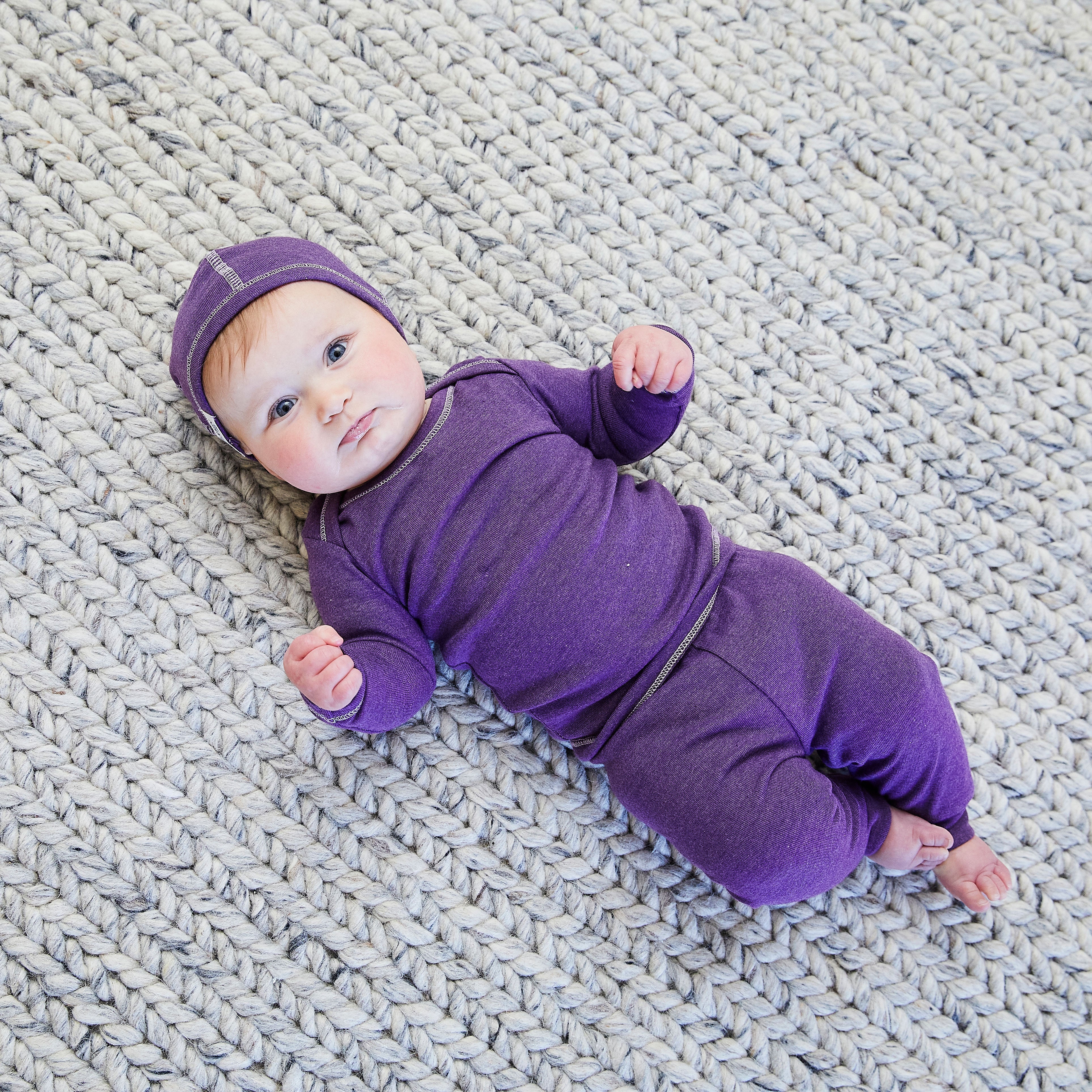 Rib Beanie, Lap Tee And Legging Set