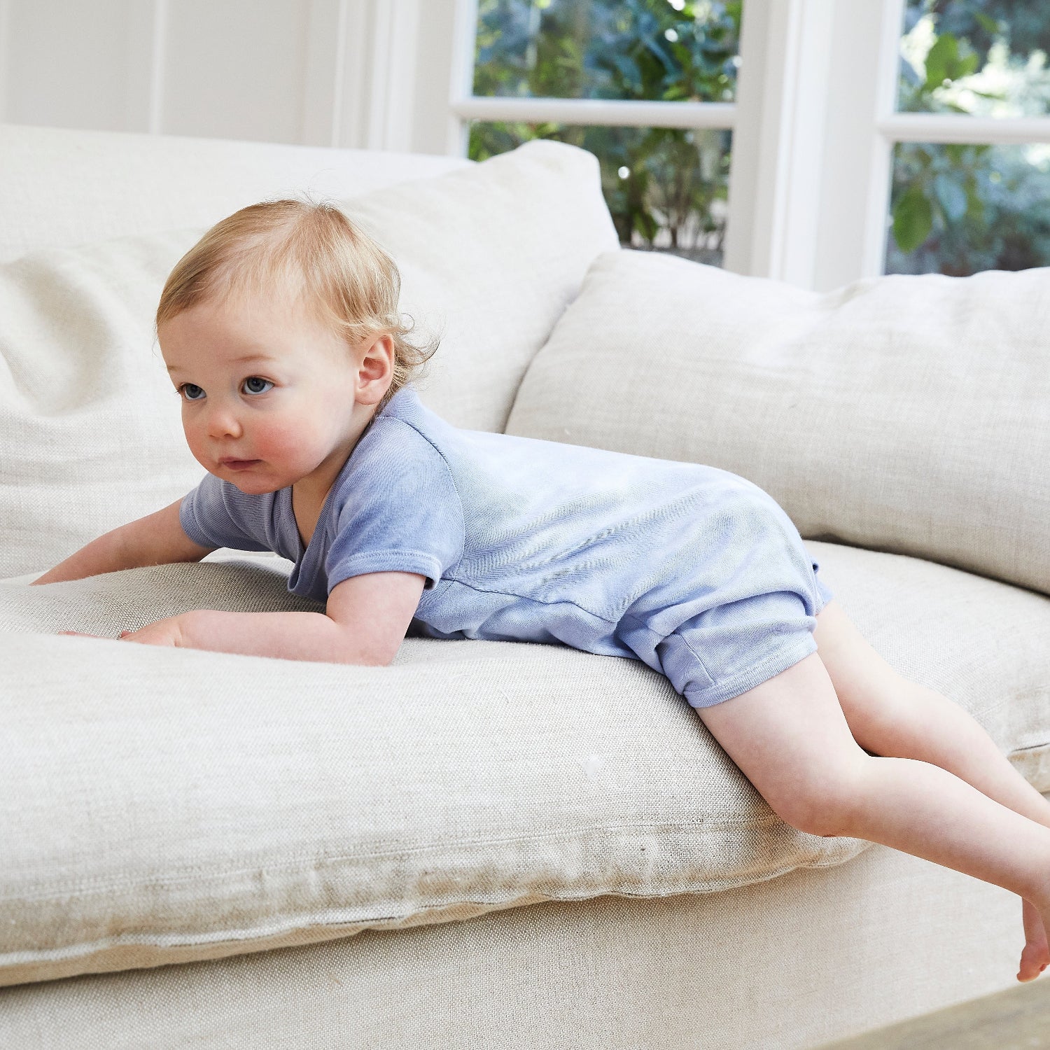 Rib Marble Shortall Onesie