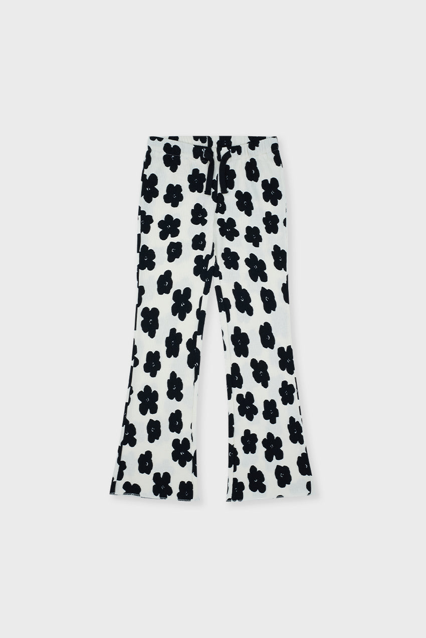 Organic Cotton Slim Flare Ribbed Pant