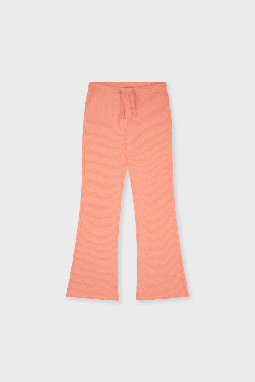 Organic Cotton Slim Flare Ribbed Pant