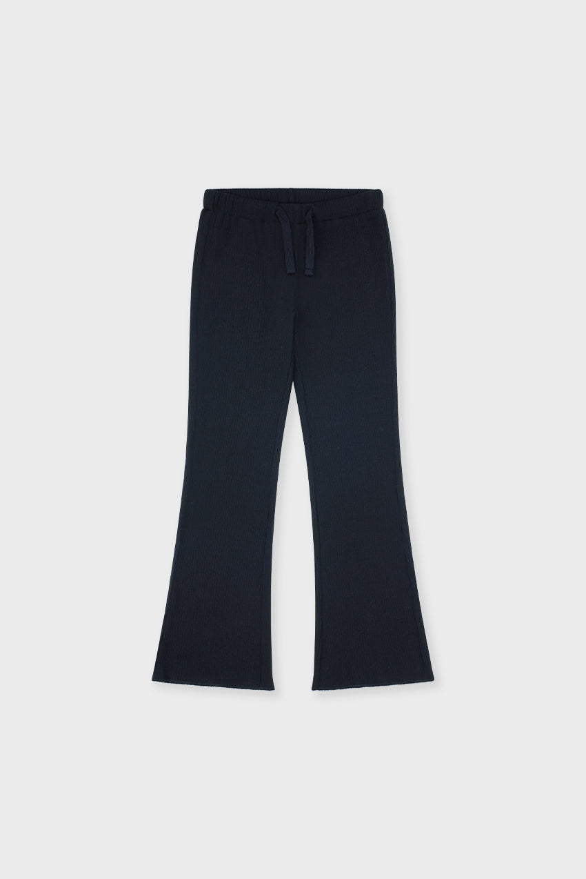 Organic Cotton Slim Flare Ribbed Pant