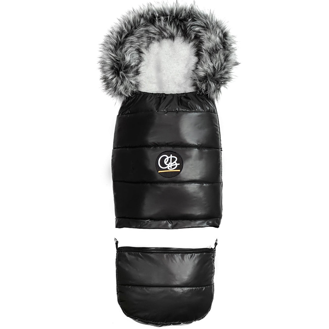 Pastel Black Organic Premium Gray Wool Adjustable Footmuff