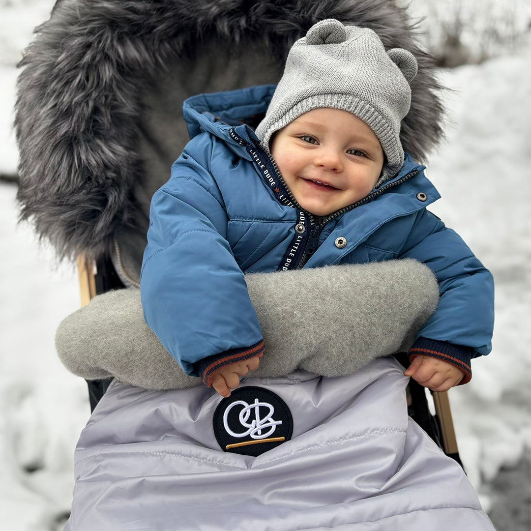 Pastel Gray Organic Premium Gray Wool Adjustable Footmuff