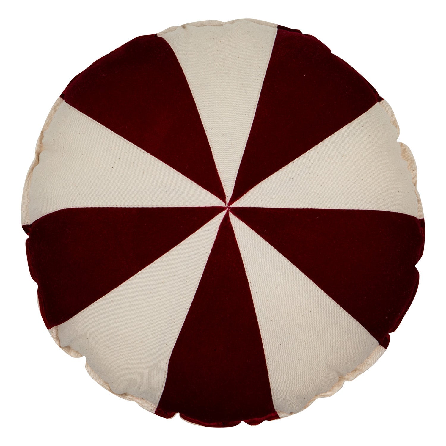 red Circus Round Patchwork Pillow