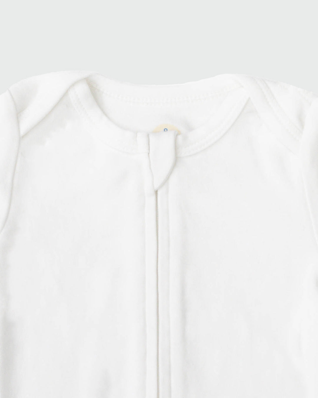 Long Sleeve Zipper Bodysuit In Pearl