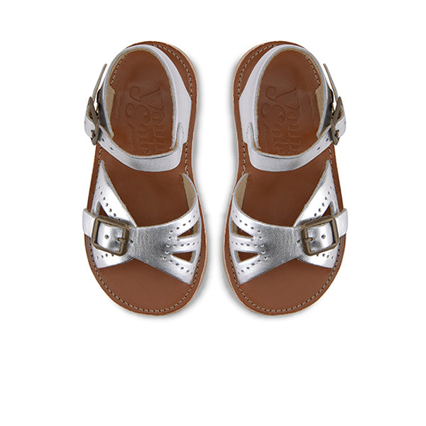 Pearl Vegan Kids Sandal Silver Synthetic Leather