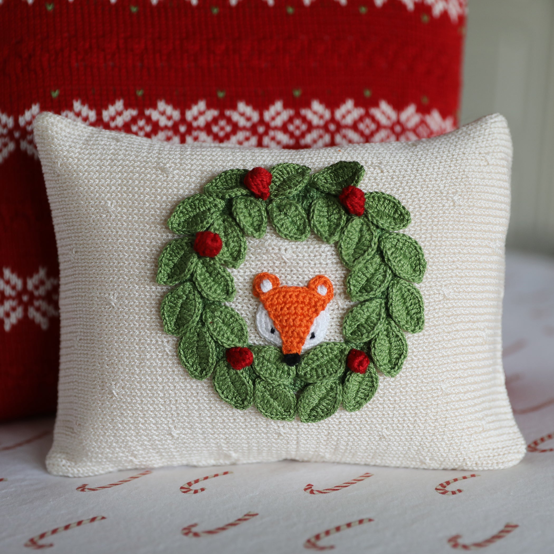 Peekaboo Fox Mini Pillow