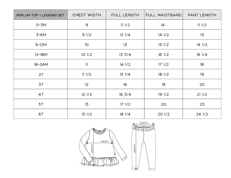 Girl's Long Sleeve Peplum Set