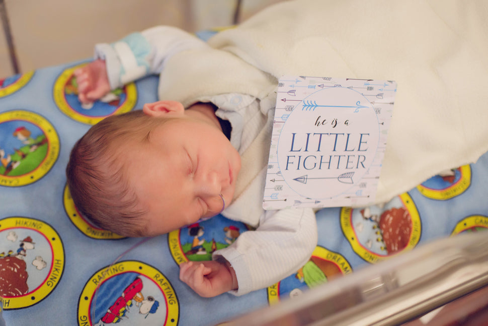 Boy Preemie Nicu Milestone Cards In Plastic