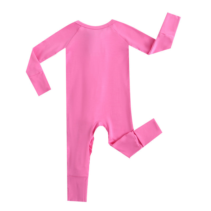Perfectly Pink Ruffled Zipper Baby Romper