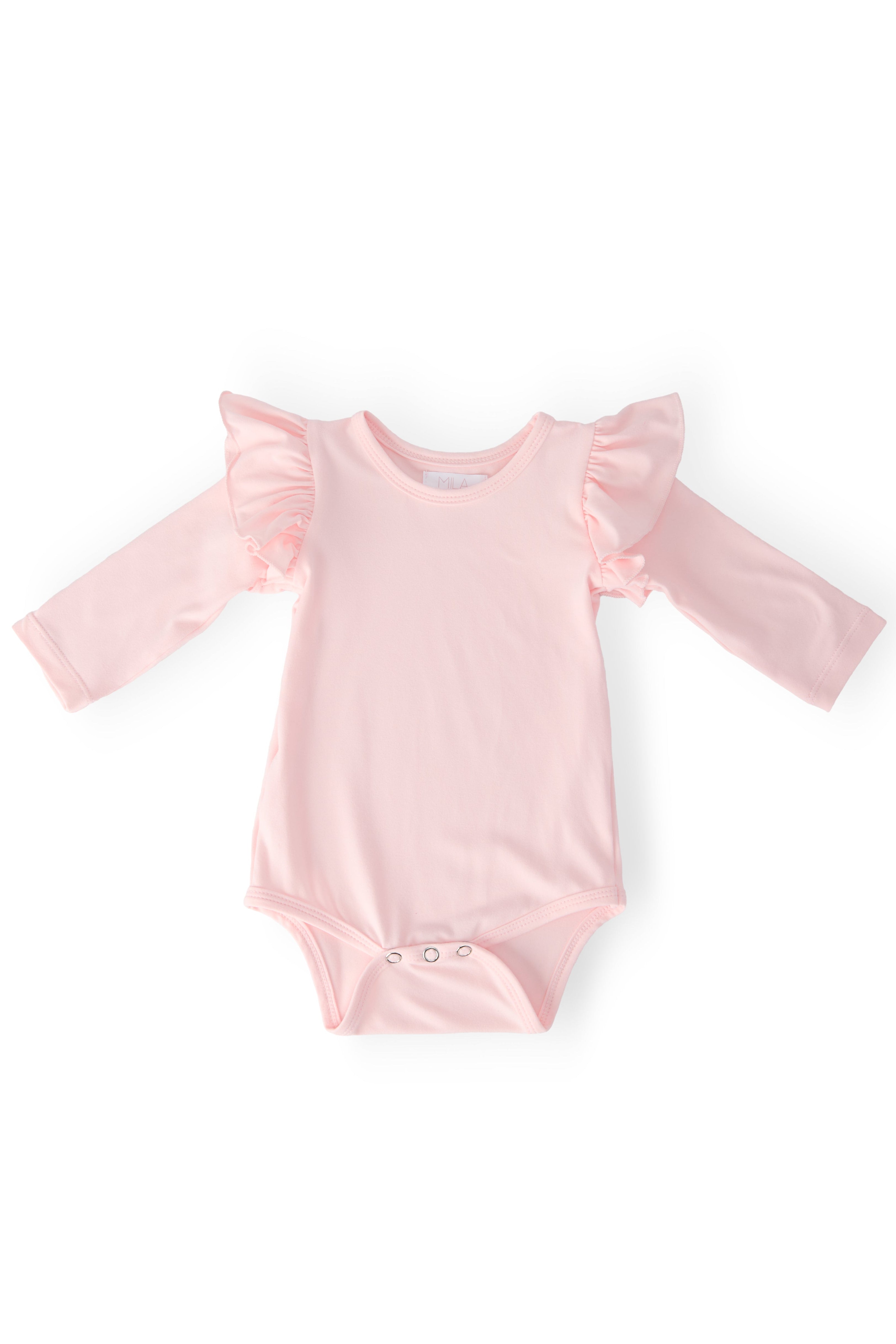 Petal Pink L/s Flutter Bodysuit