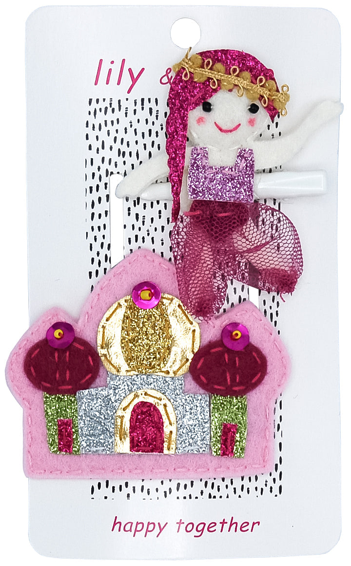 Petal Pink Princess Hair Clips