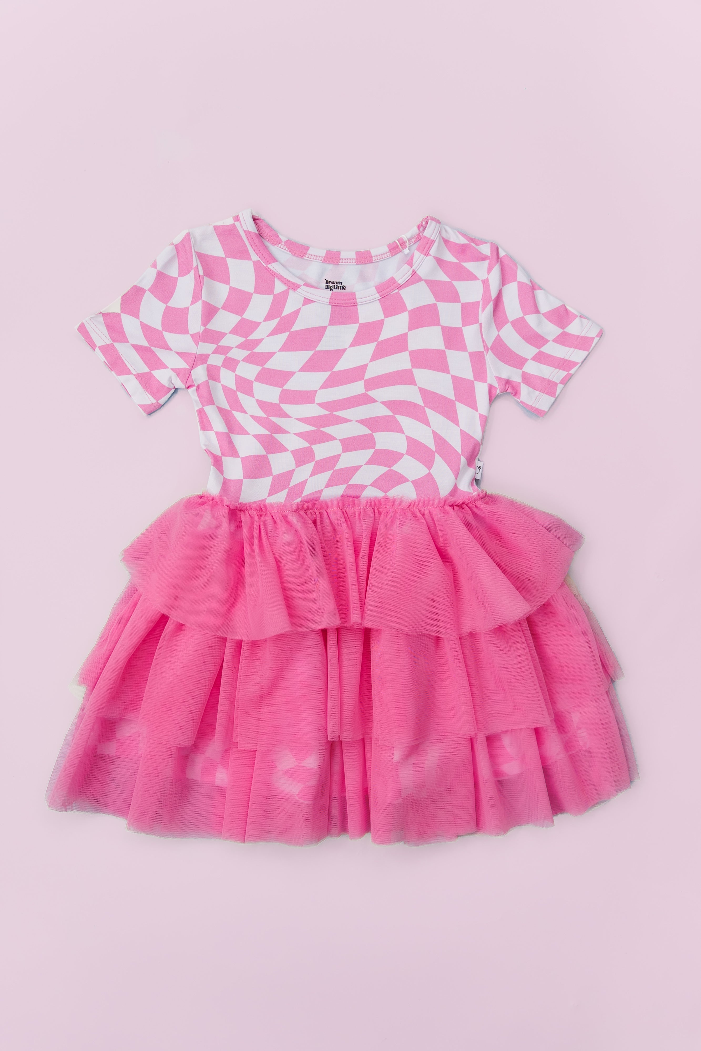 Bubblegum Wavy Checkers Dream Tutu Dress